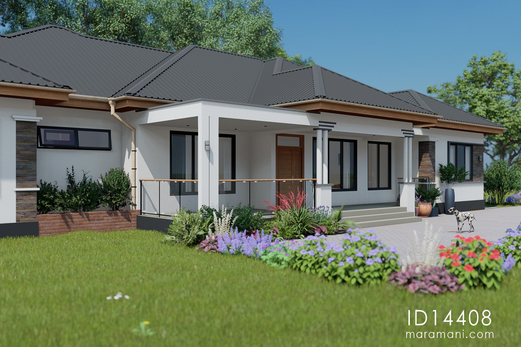 Private 4 Bedroom 4 Bath Residential House Plan - ID 14408