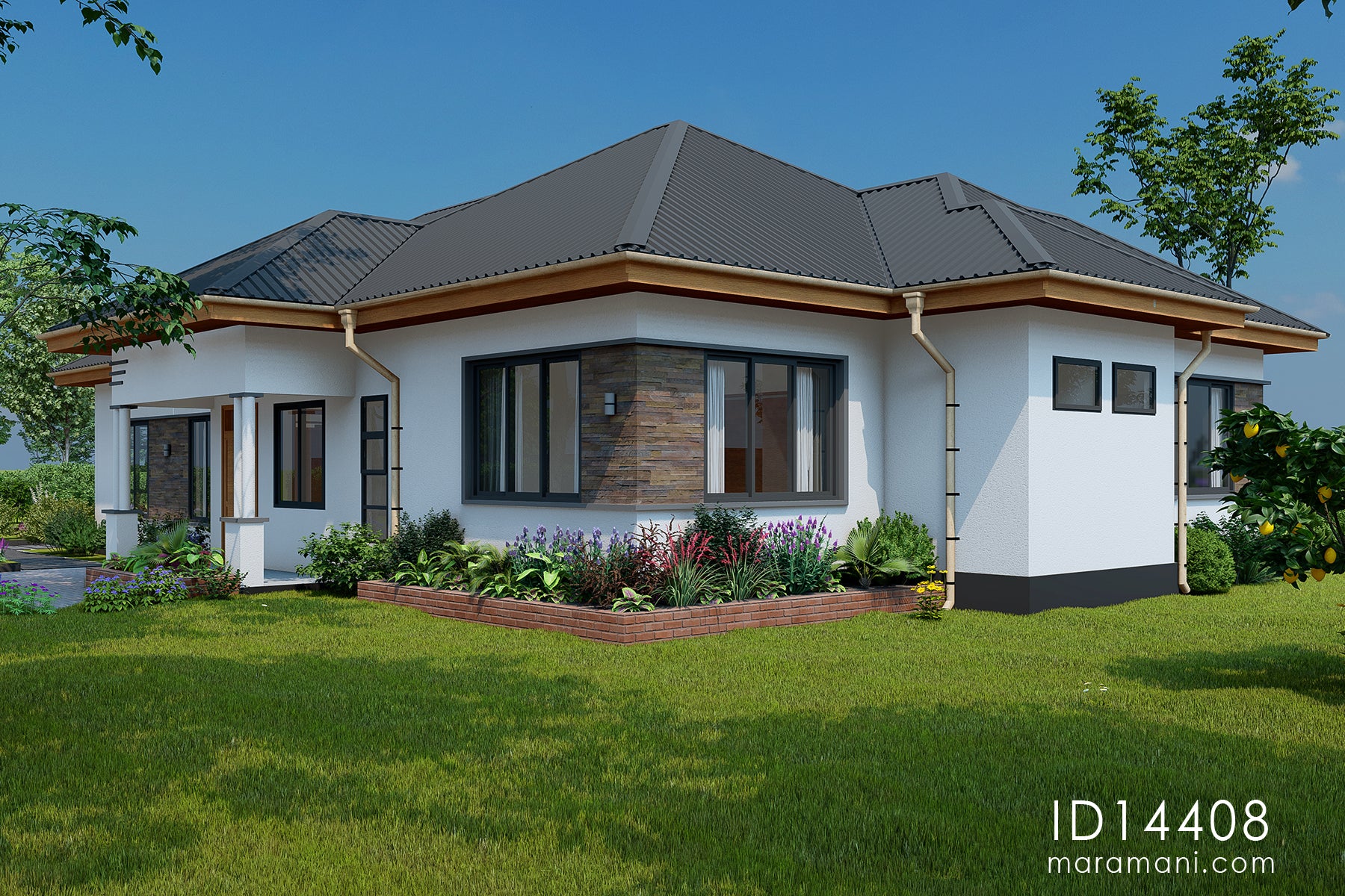 Private 4 Bedroom 4 Bath Residential House Plan - ID 14408
