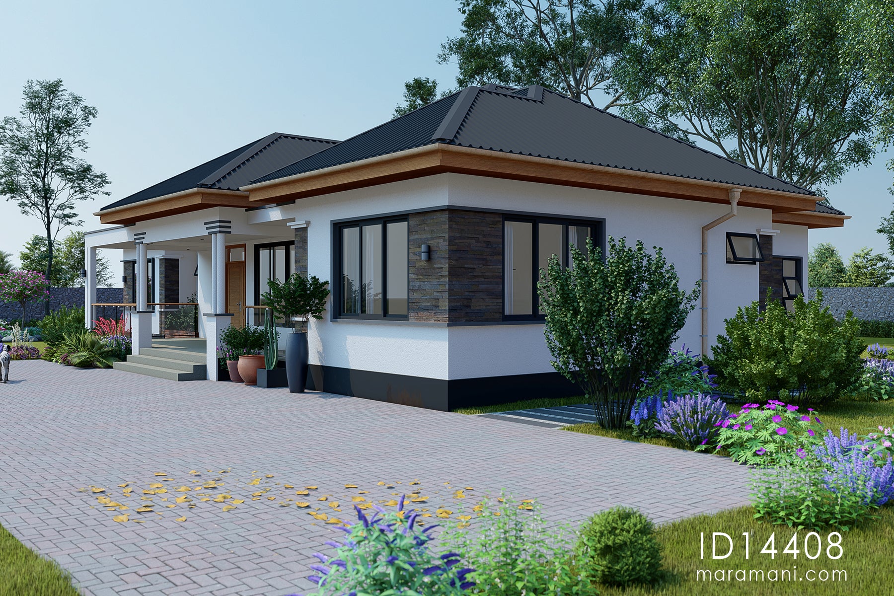 Private 4 Bedroom 4 Bath Residential House Plan - ID 14408