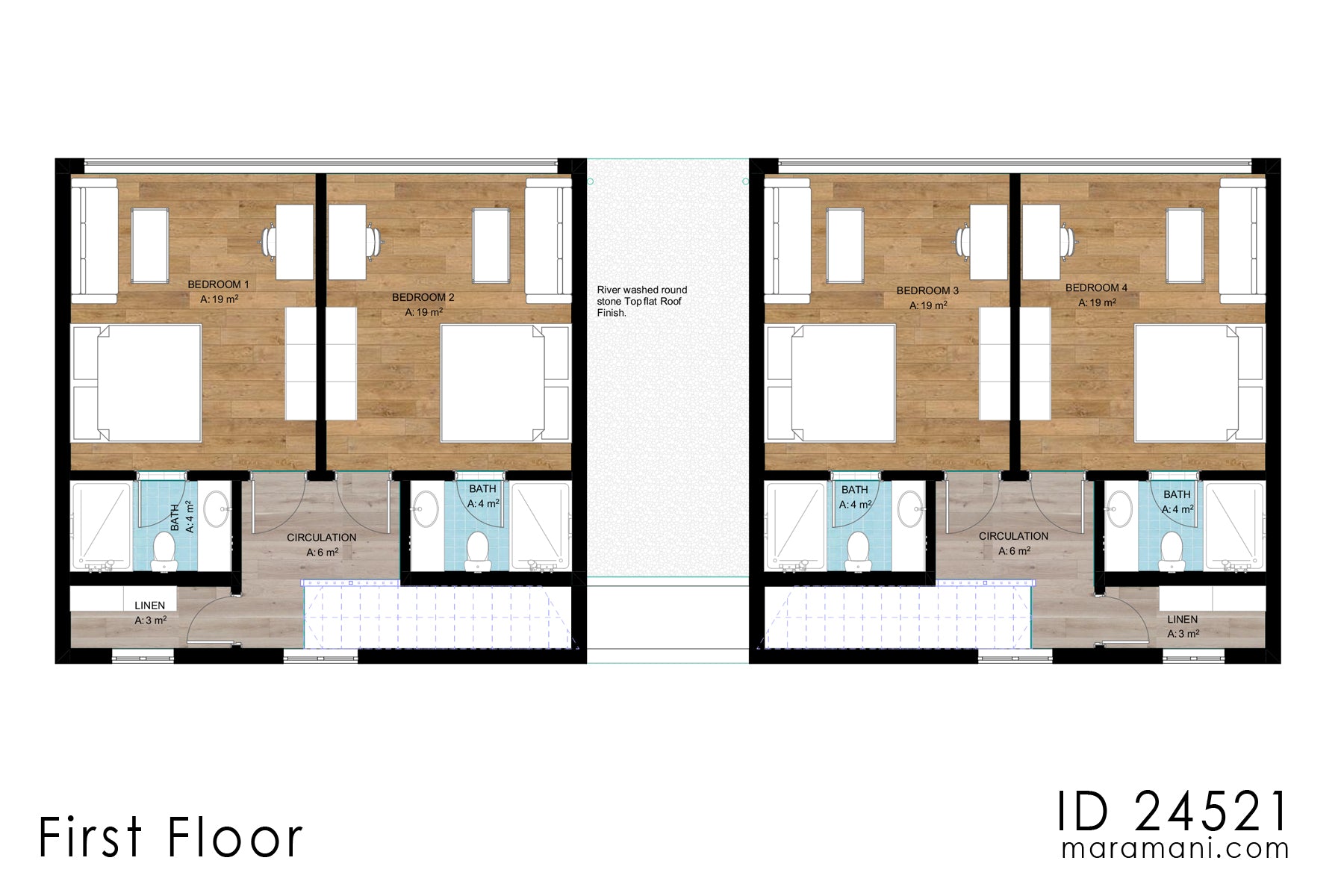 Two-story 4-Bedroom House Plan - ID 24521