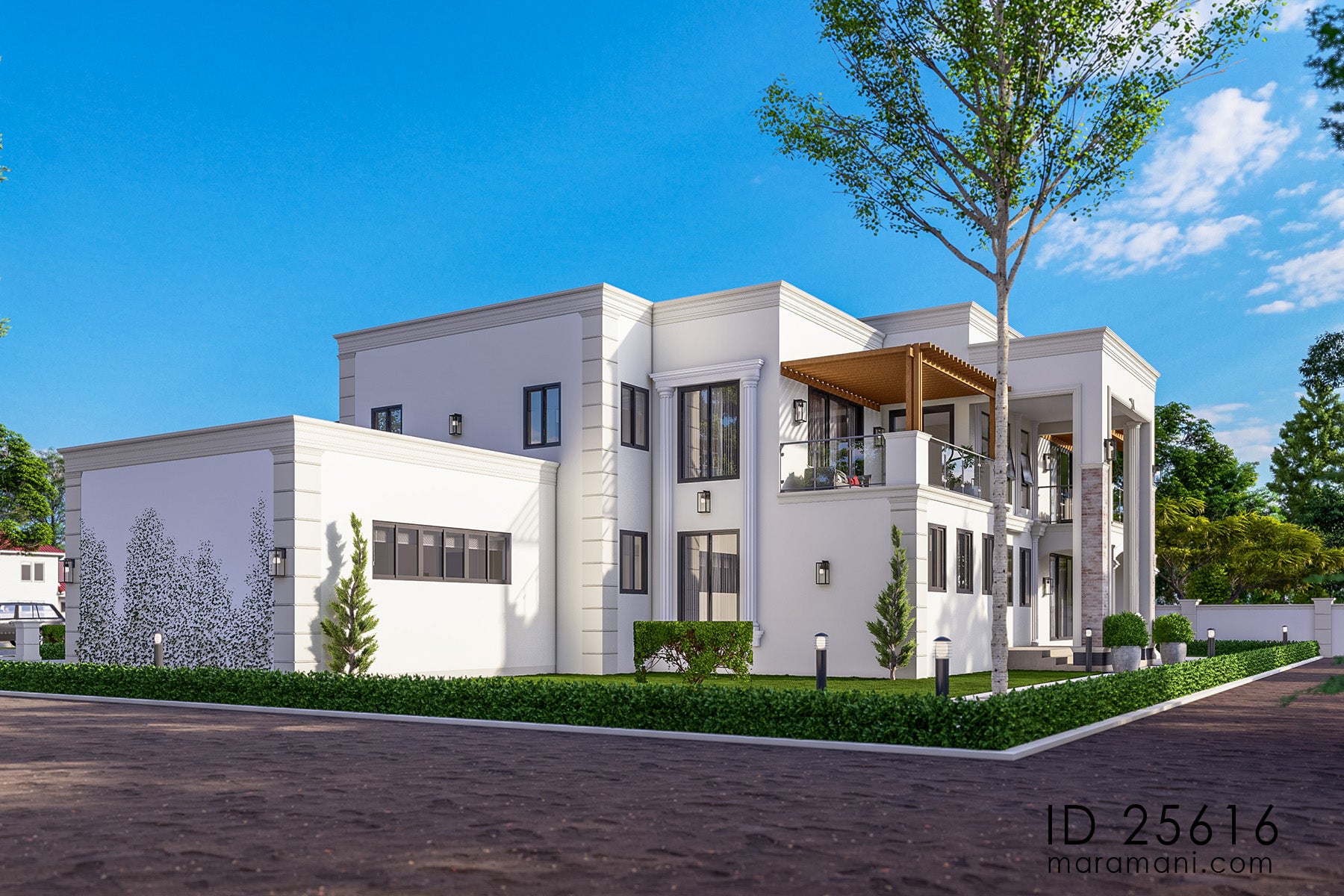 Two-story 5-bedroom house plan ID-25616