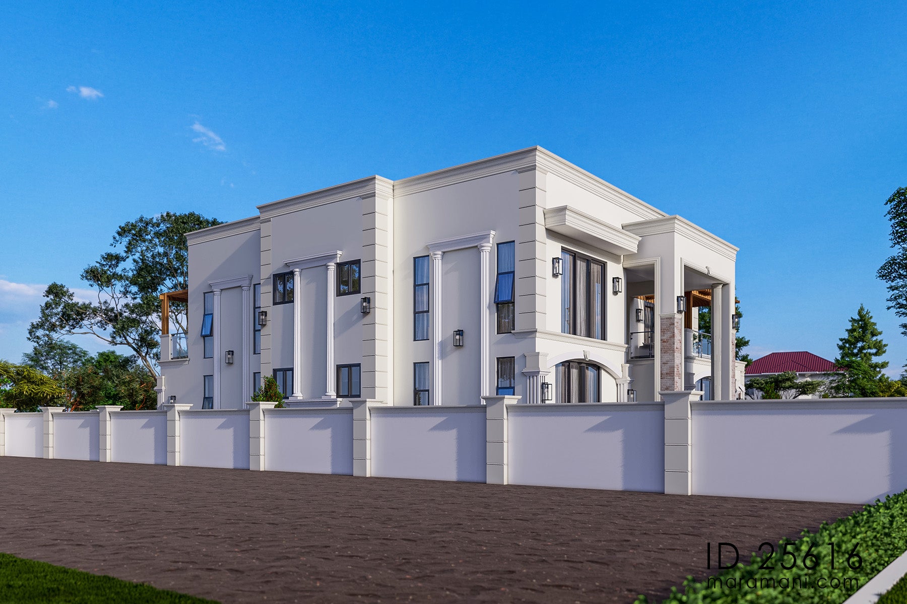 Two-story 5-bedroom house plan ID-25616