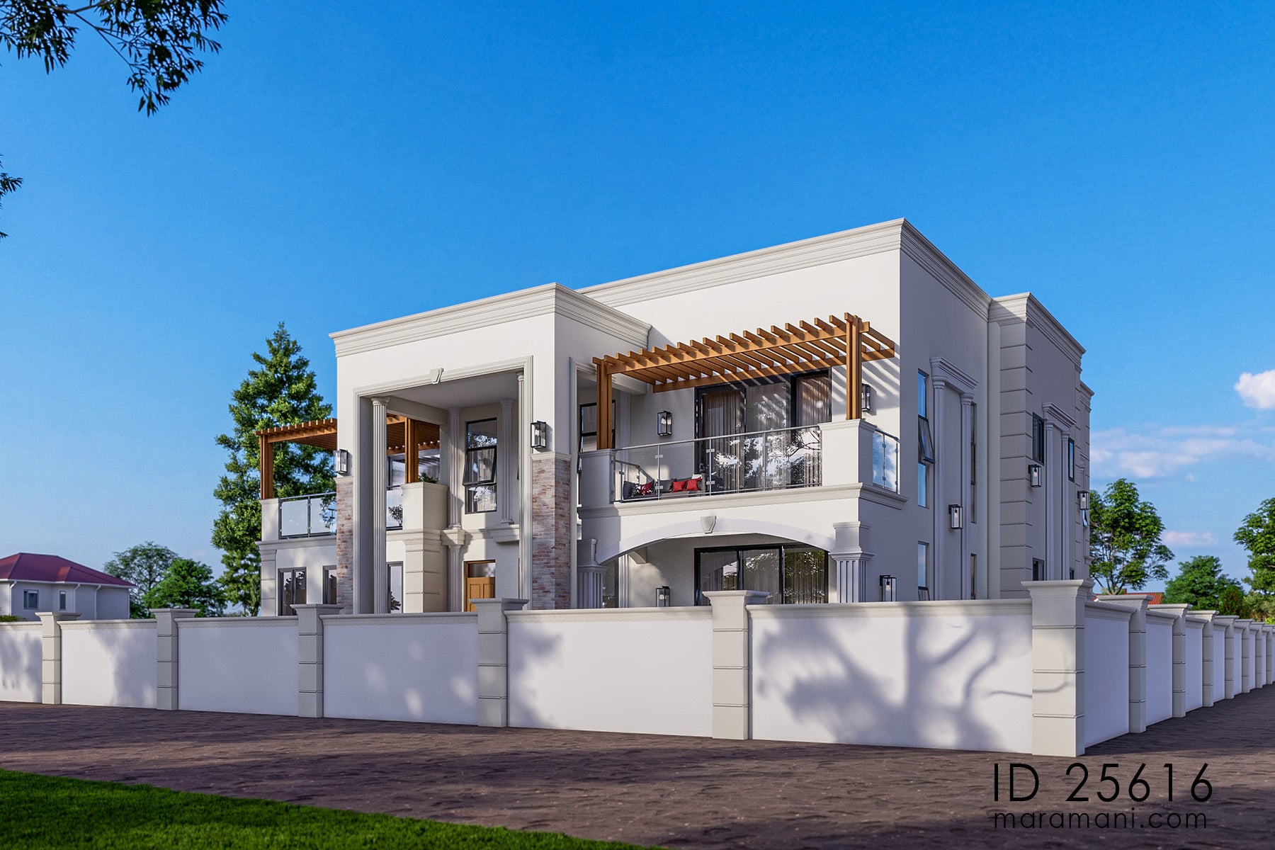 Two-story 5-bedroom house plan ID-25616