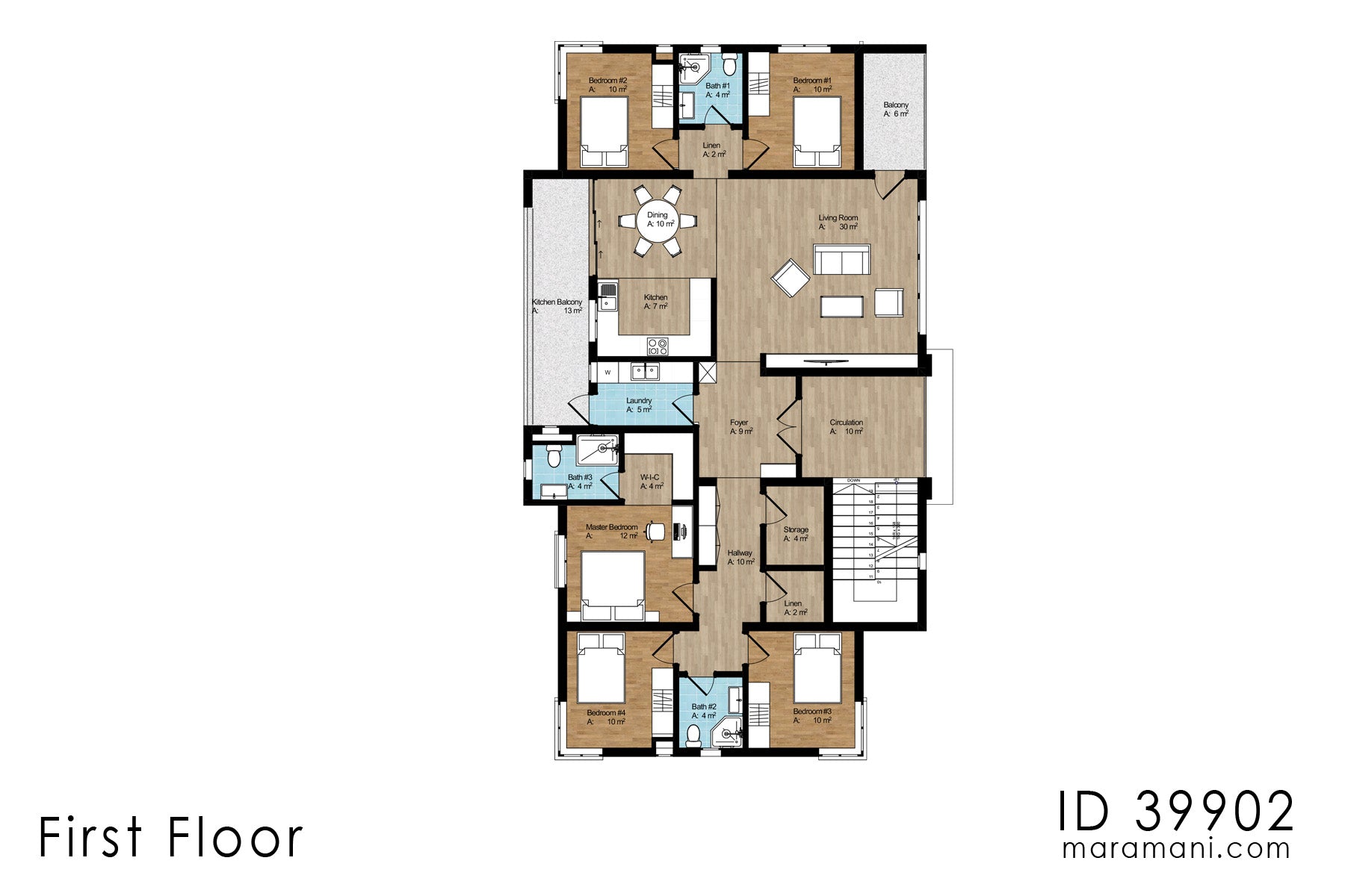 Rental Apartment House Plan - ID 39902