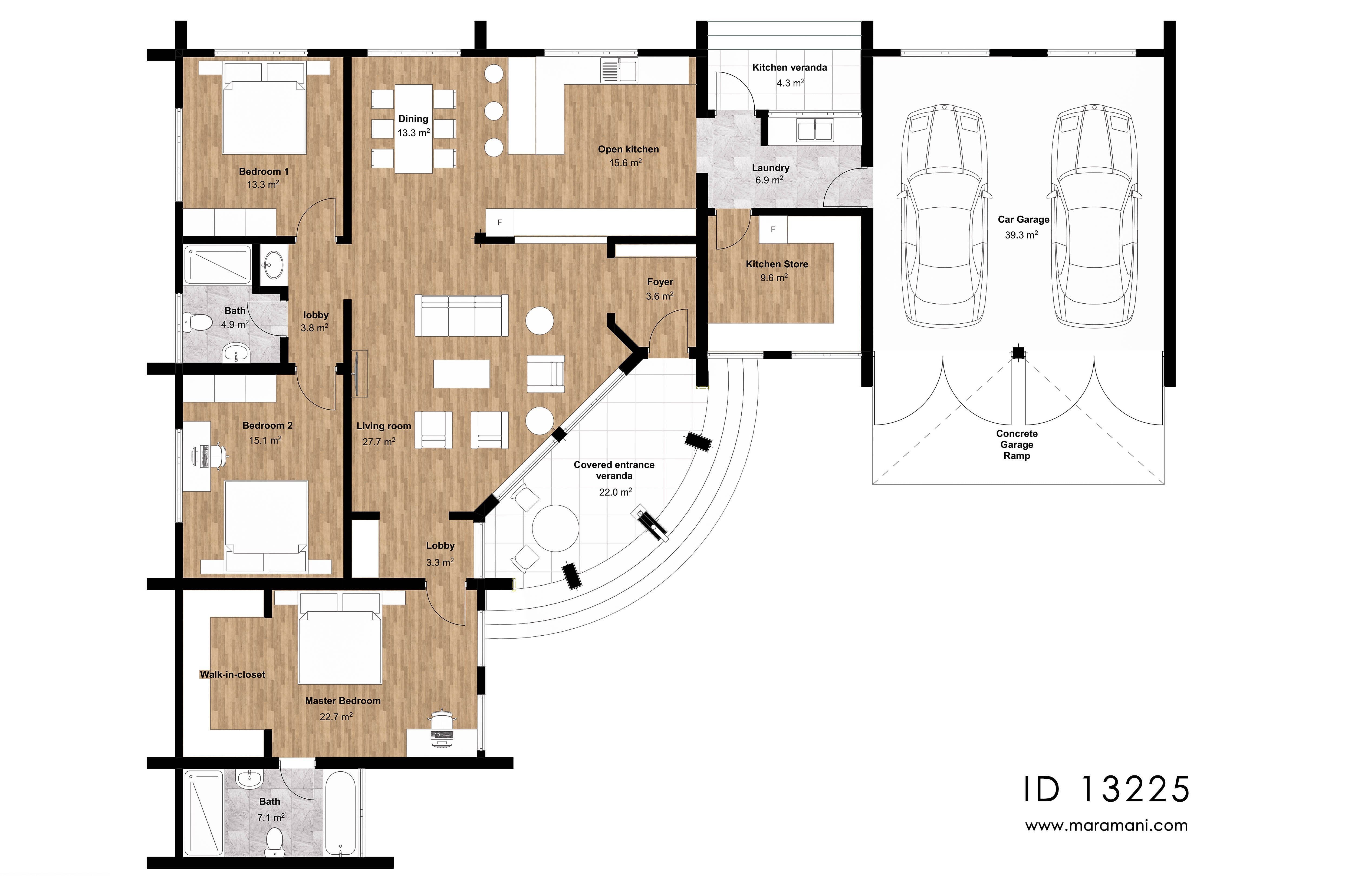 3 Bedroom House Plan - ID 13225