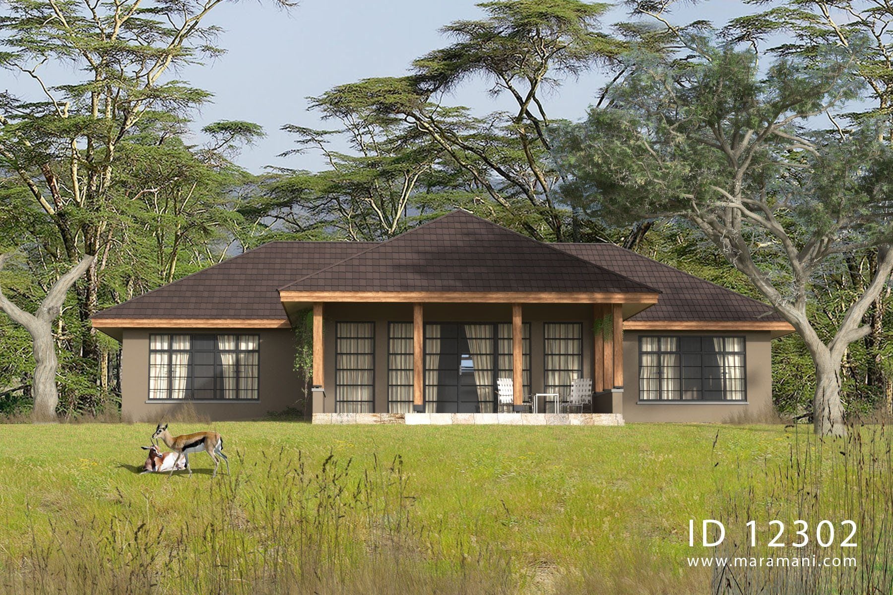 2 bedroom house plans open floor plan - ID 12302, image size:1800x1200