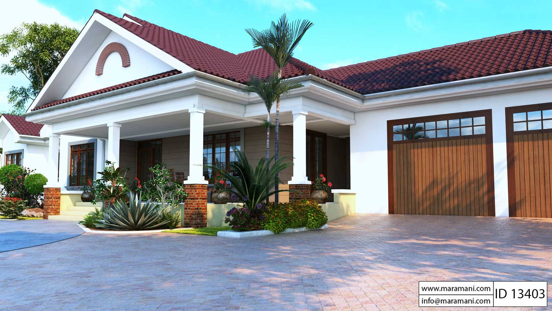 3 Bedroom Bungalow Plan - ID 13403