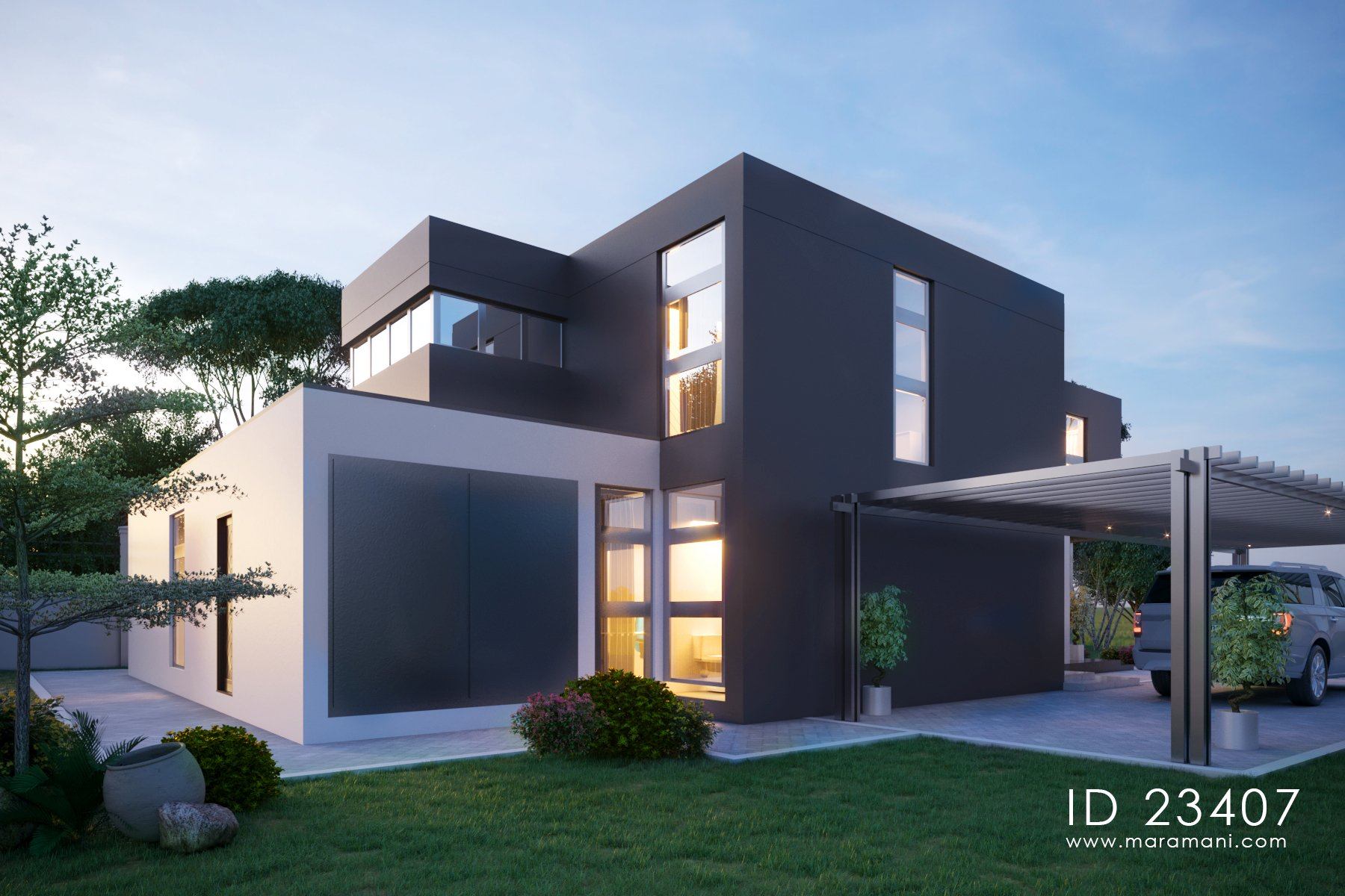 3 Bedroom Contemporary House Plan - ID 23407