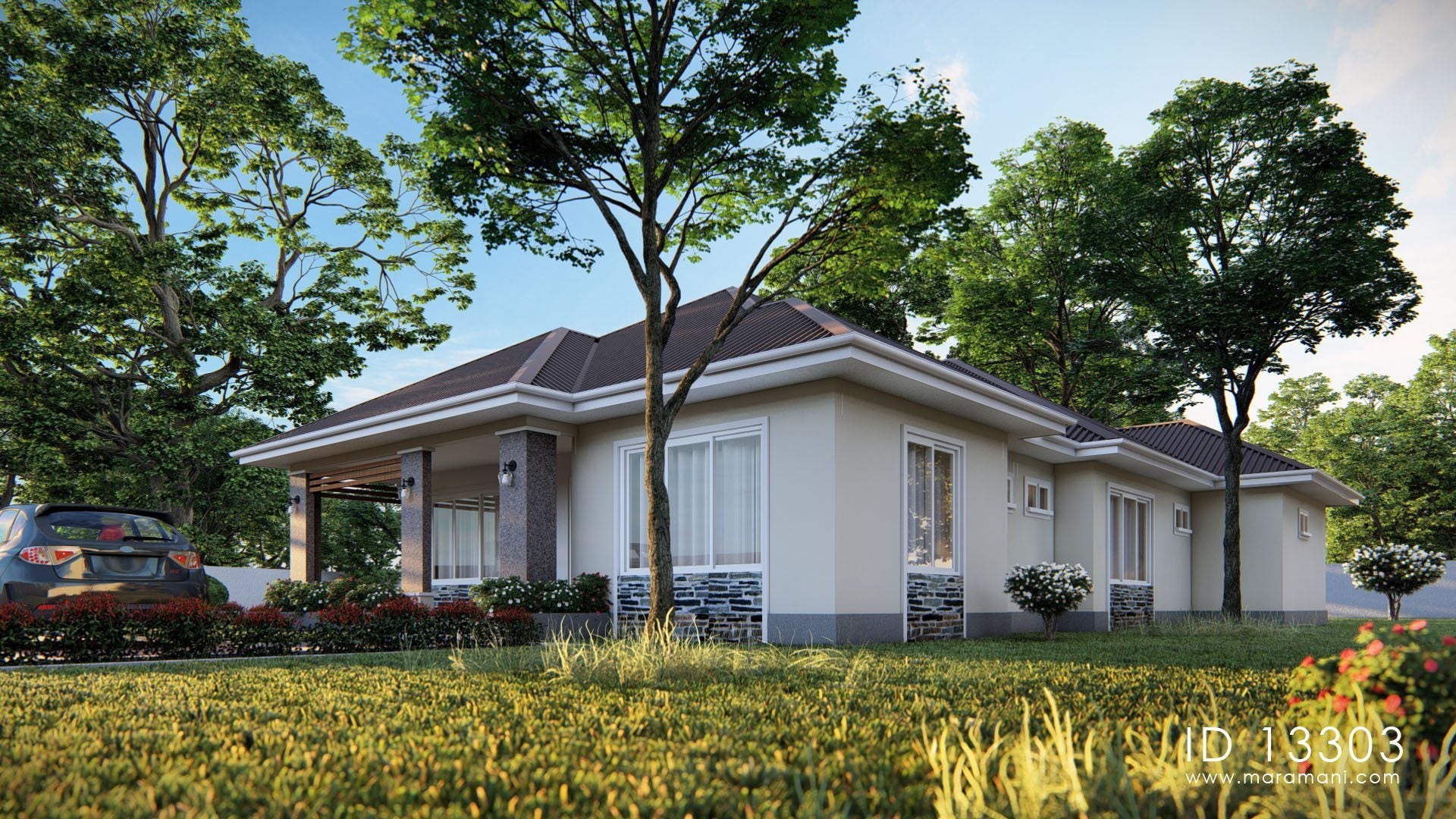 3 bedroom plan with 3 baths - ID 13303