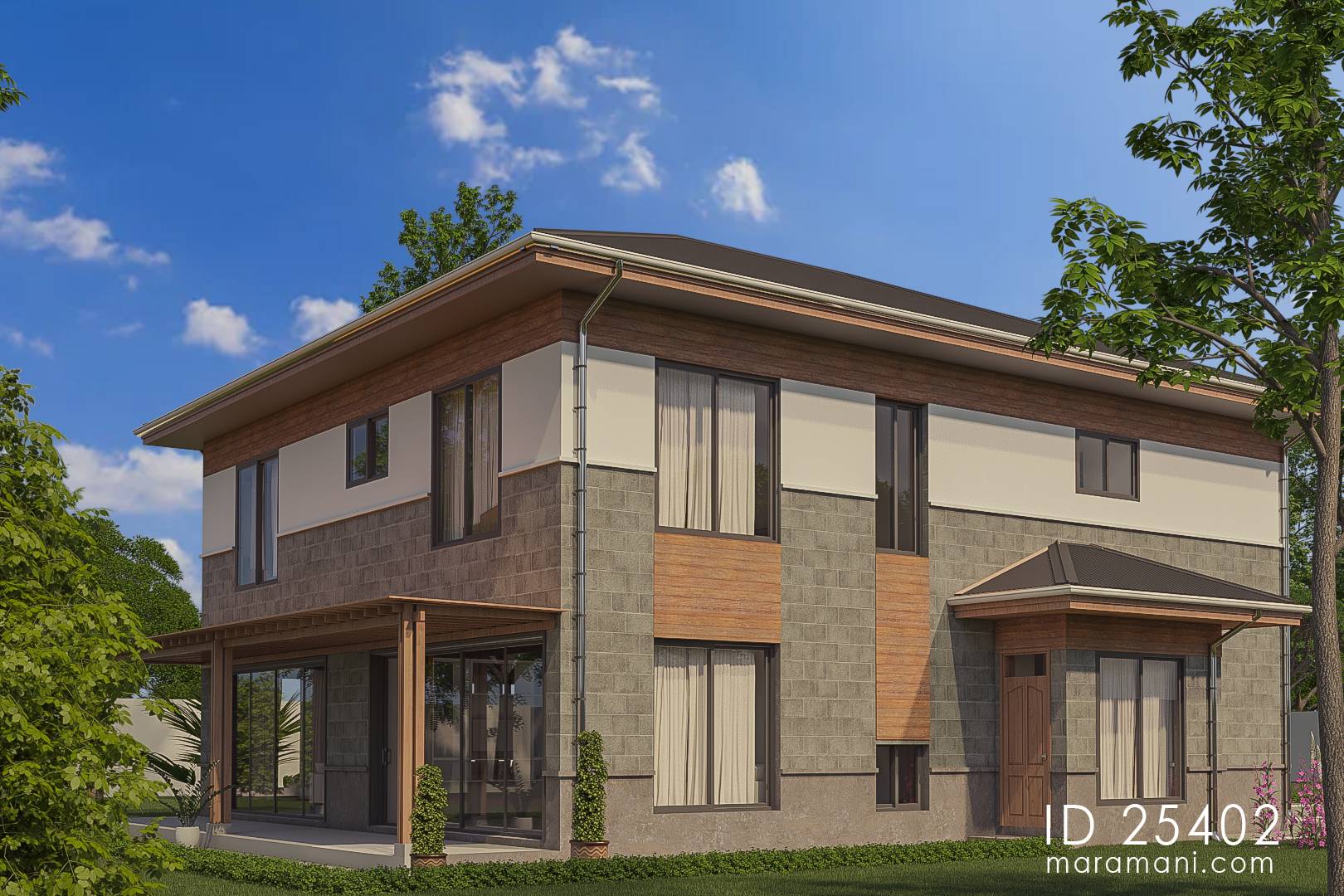 Contemporary 5 Bedroom House Plan - ID 25402