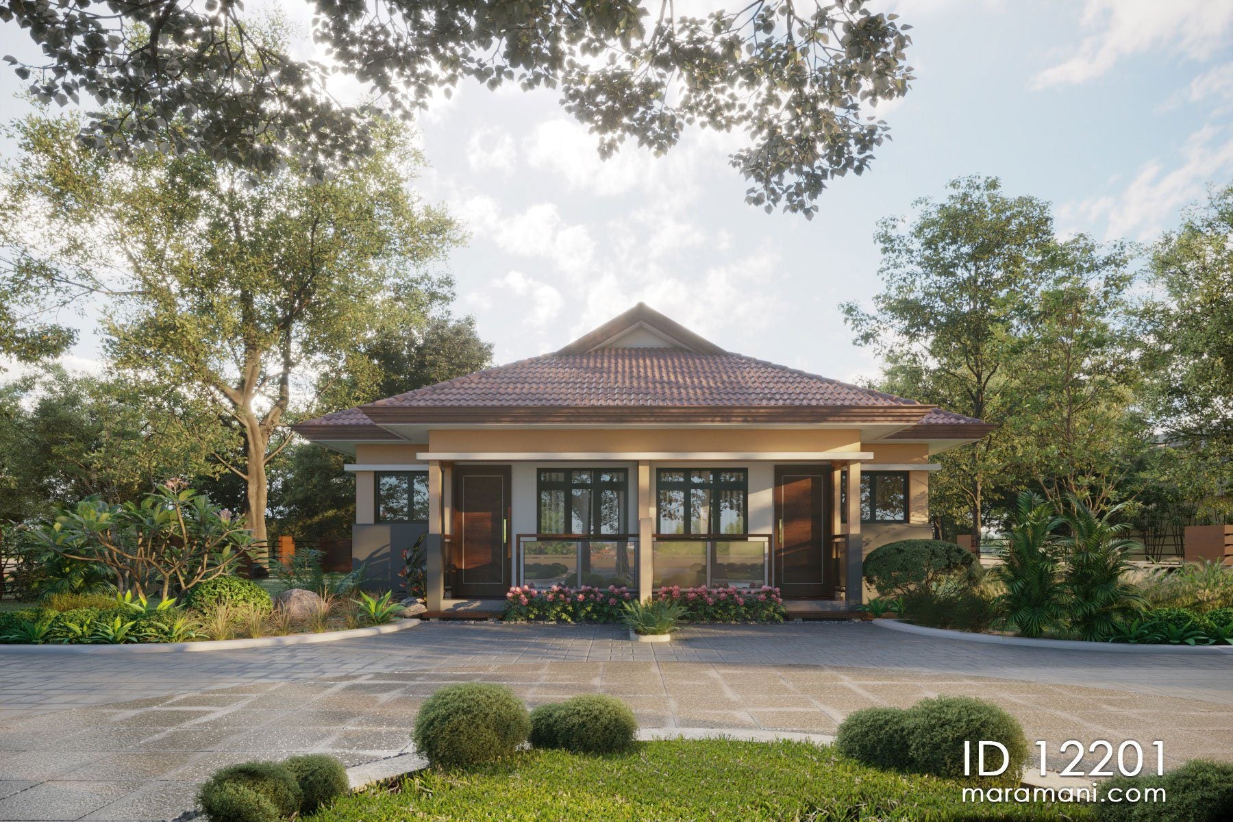 Simple Two Bedroom House Plan - ID 12201 - House Plans by Maramani, image size:1800x1200