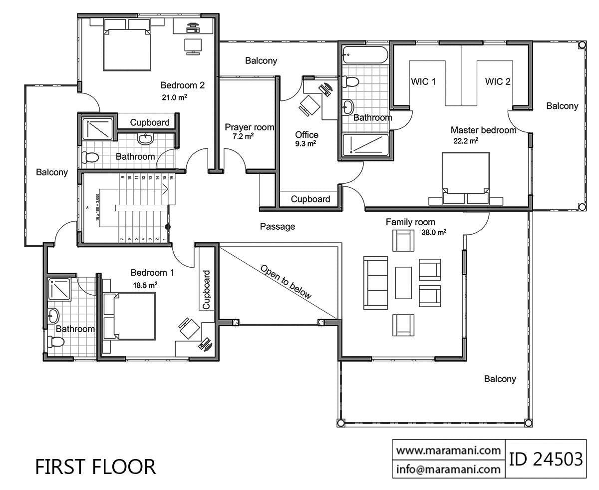 4 Bed Contemporary Villa Plan - ID 24503