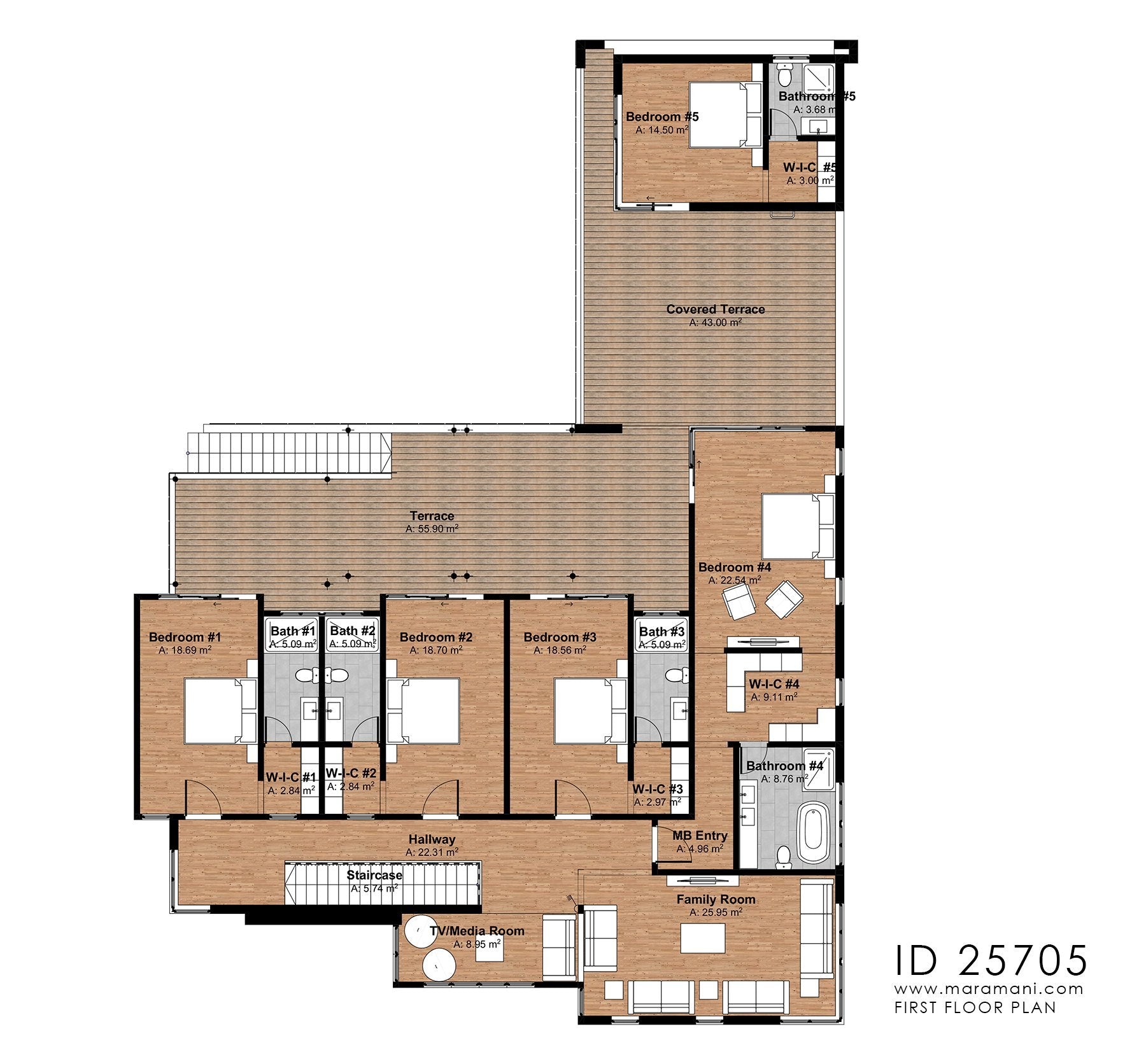 Contemporary 5 bedrooms - ID 25705