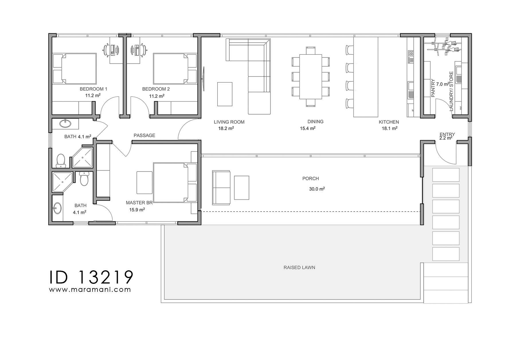 Panoramic 3 bedroom house - ID 13219