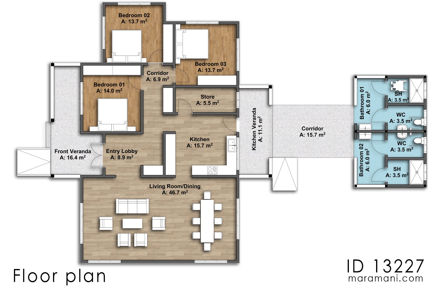 3 bedroom house with universal accessibility - ID 13227