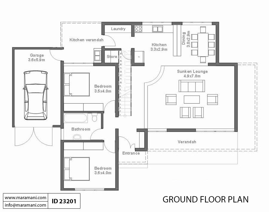 3 Bedroom House Plan - ID 23201