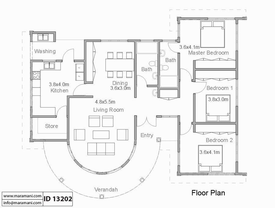 3 Bedroom House Plan - ID 13202