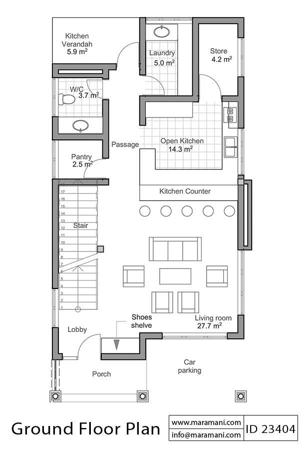3 Bedroom House Plan - ID 23404