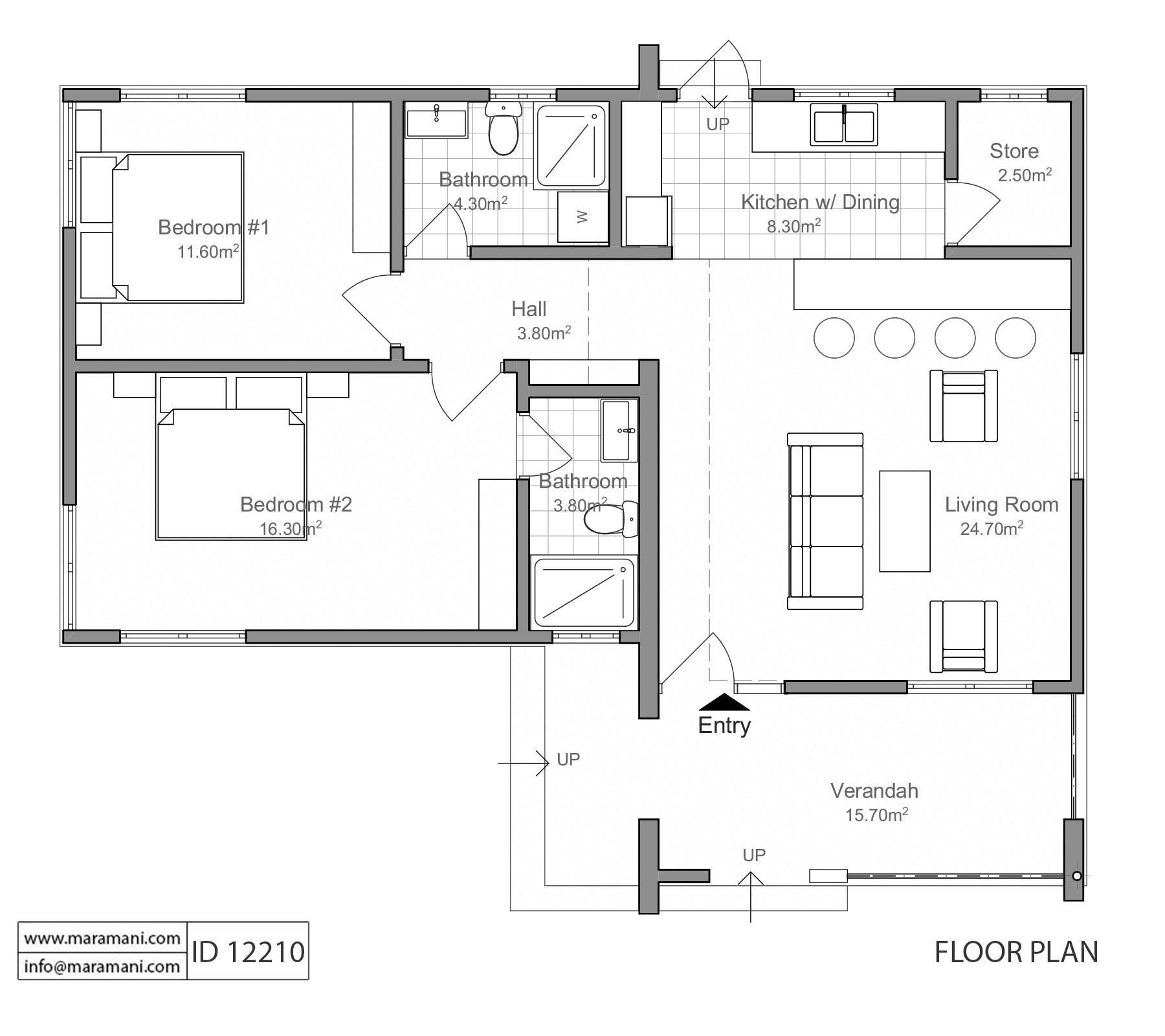 2 Bedroom House Plan - ID 12210