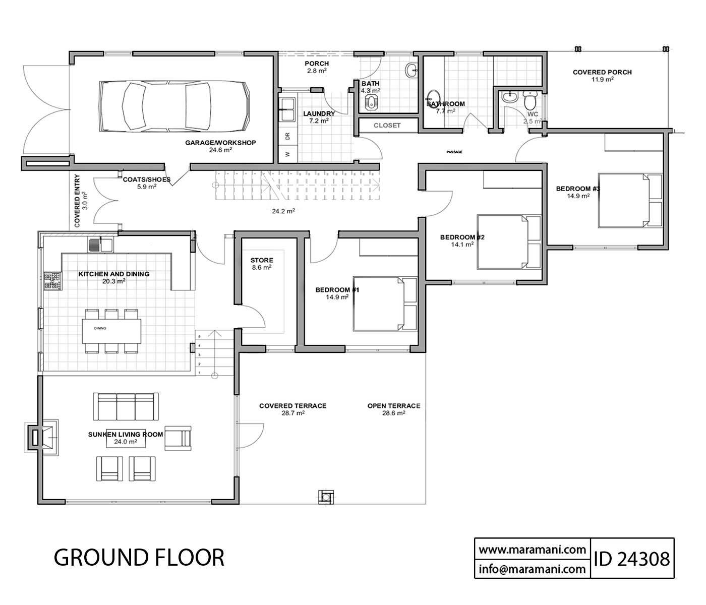 4 Bedroom House Plan - ID 24308