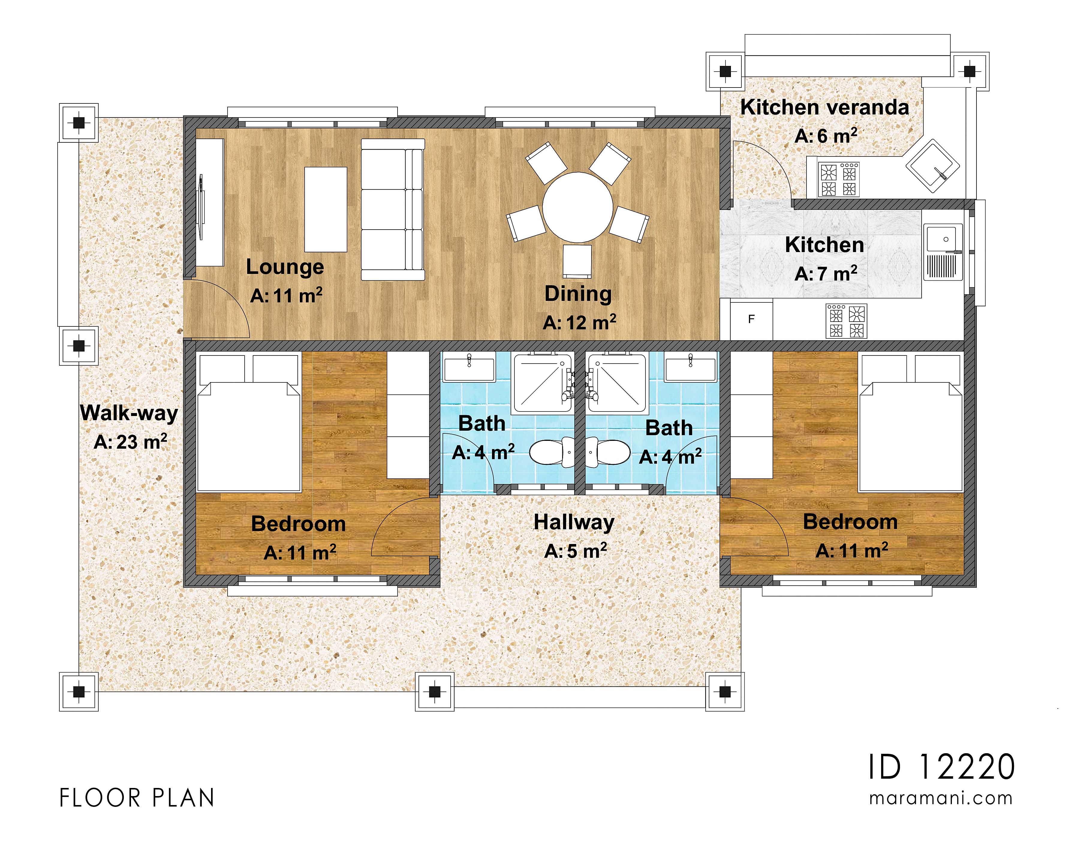 Simple house plan ID - 12220