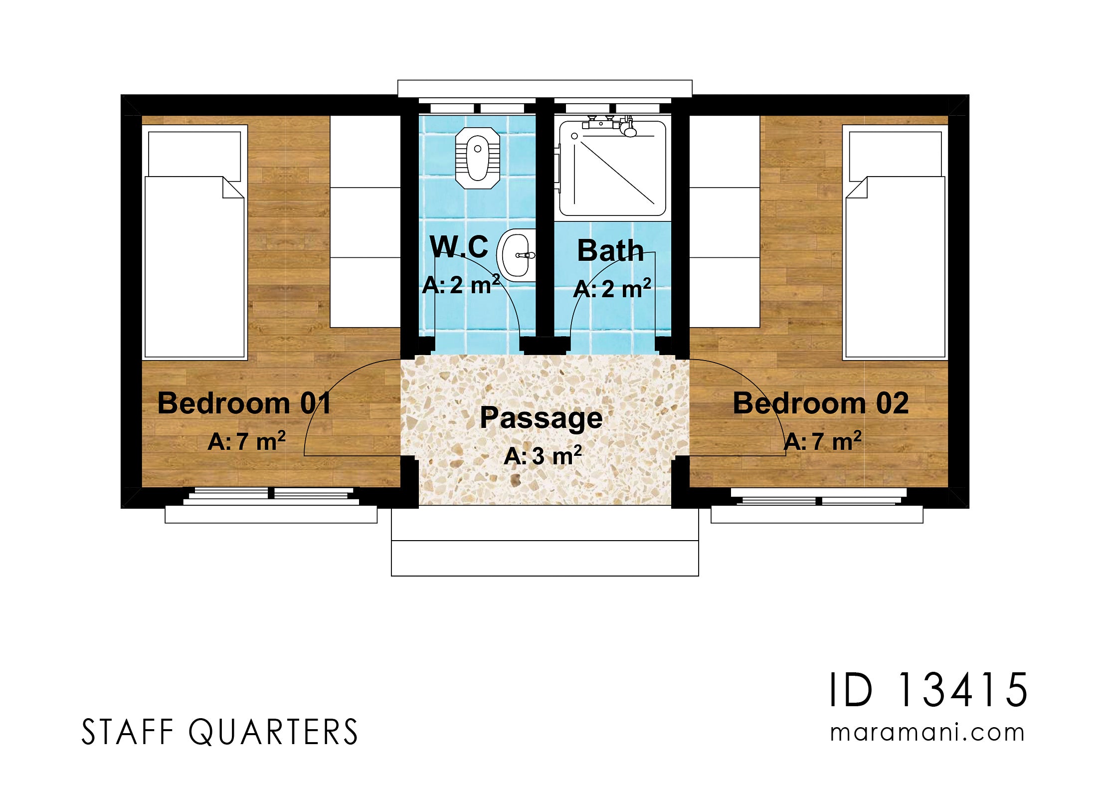 3 Bedroom Bungalow house - ID 13415