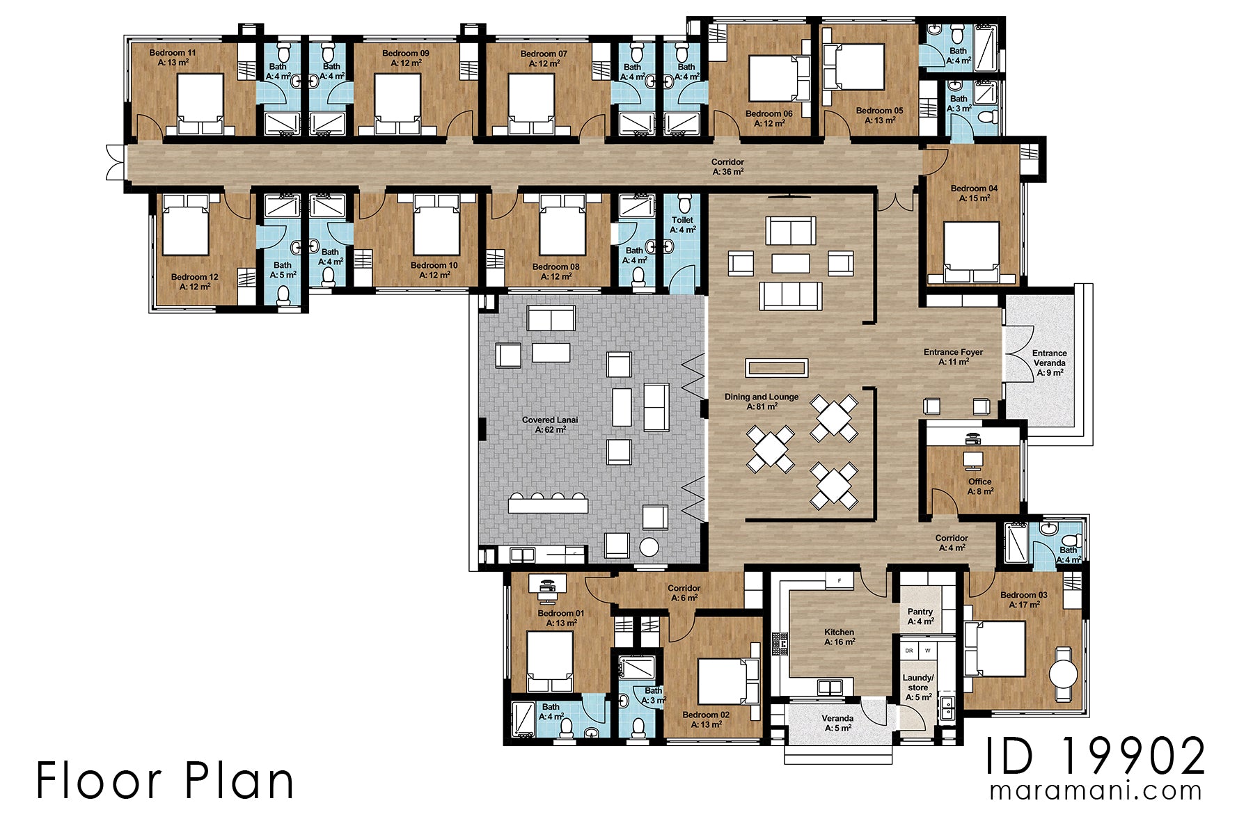 12 Bedroom Holiday Home - ID 19902