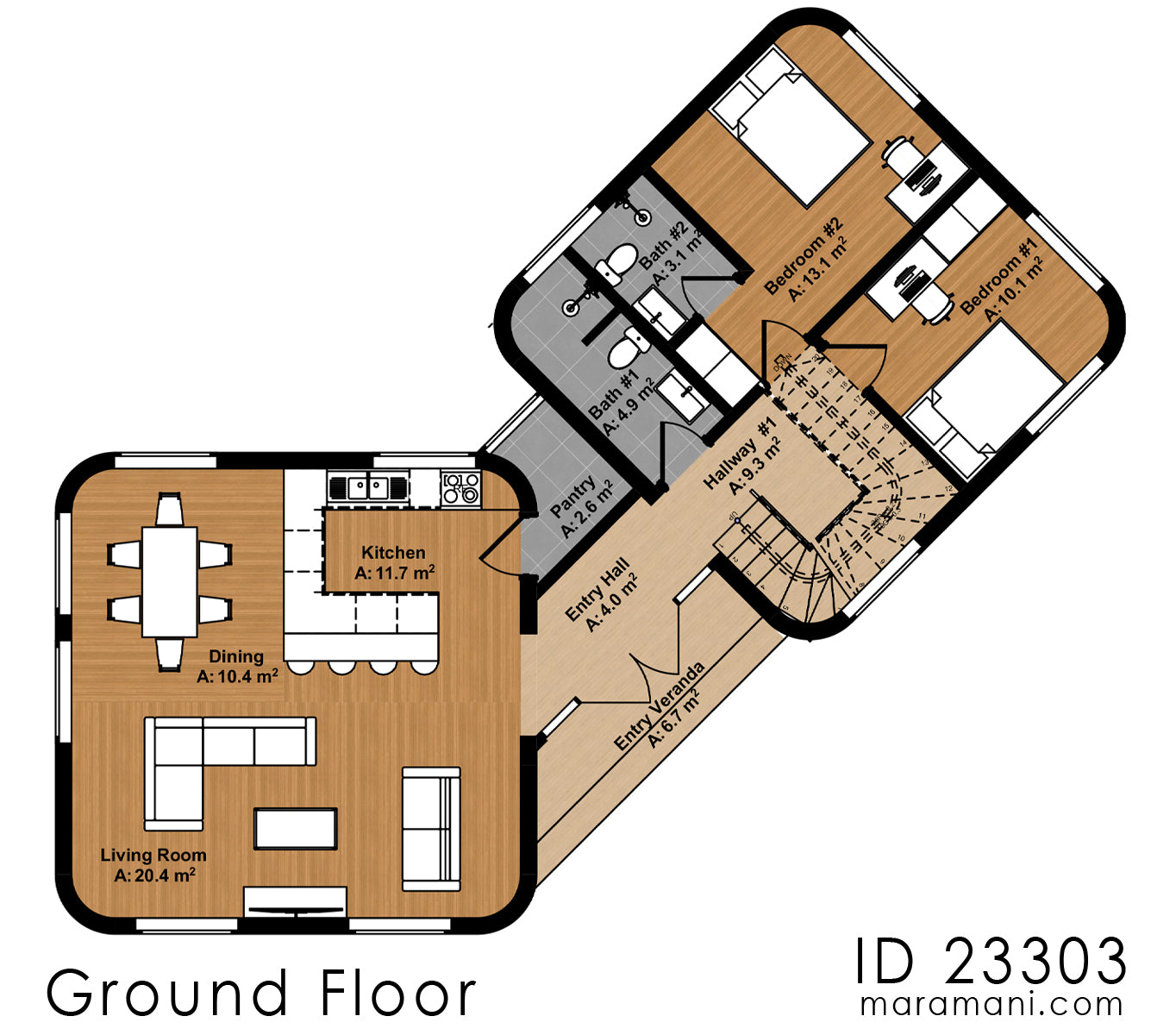 Three Bedroom Dice House - ID 23303