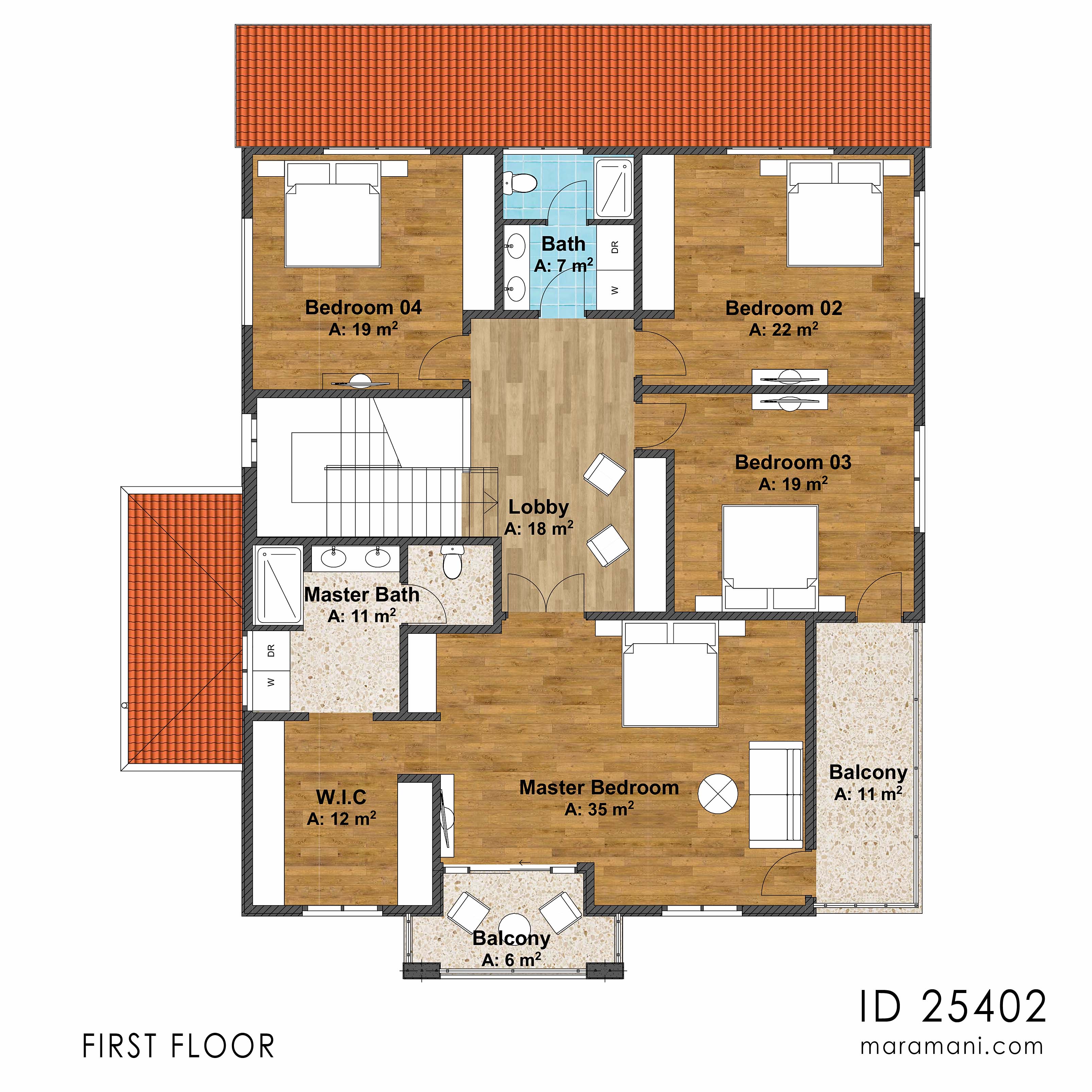 Contemporary 5 Bedroom House Plan - ID 25402