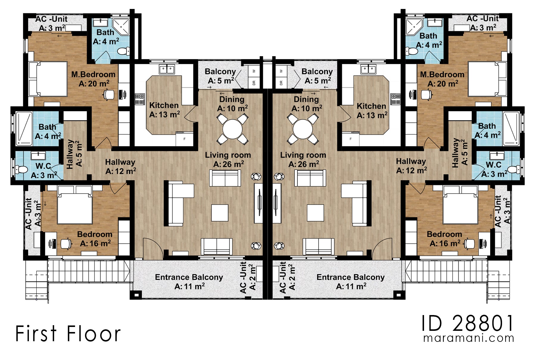 2 Bedroom 4-plex building - ID 28801