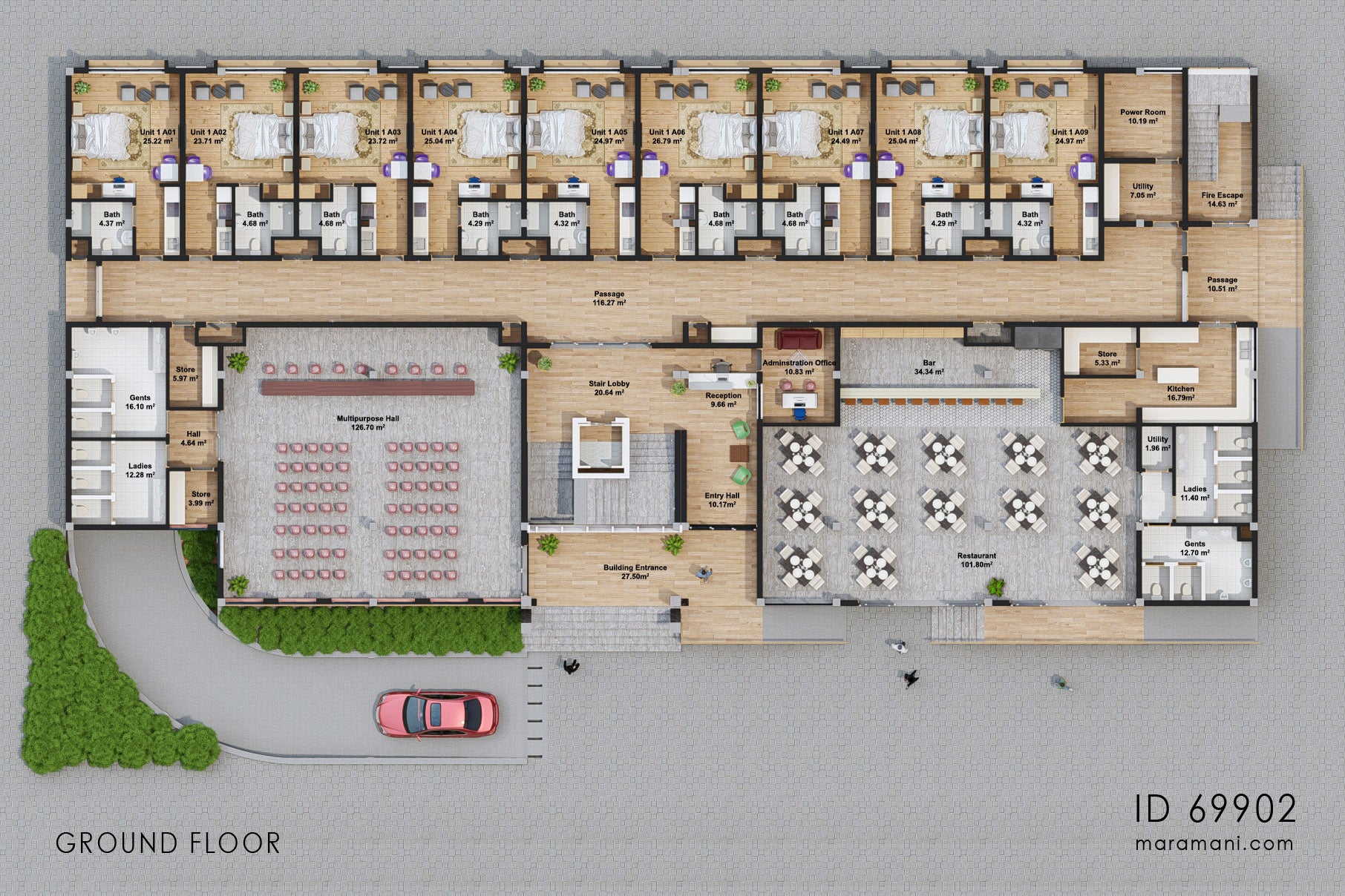 Modern Apartment building design - ID 69902