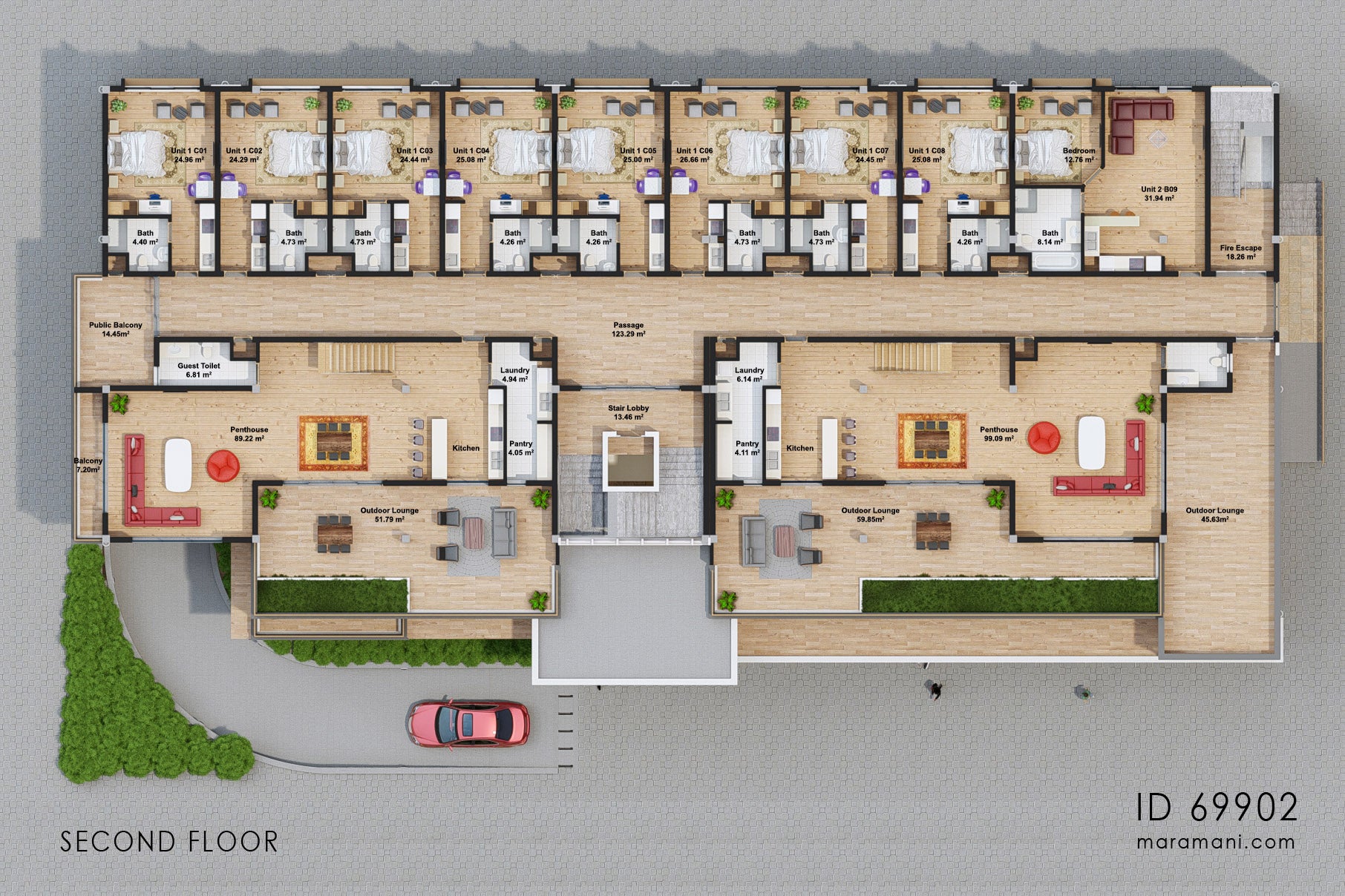 Modern Apartment building design - ID 69902