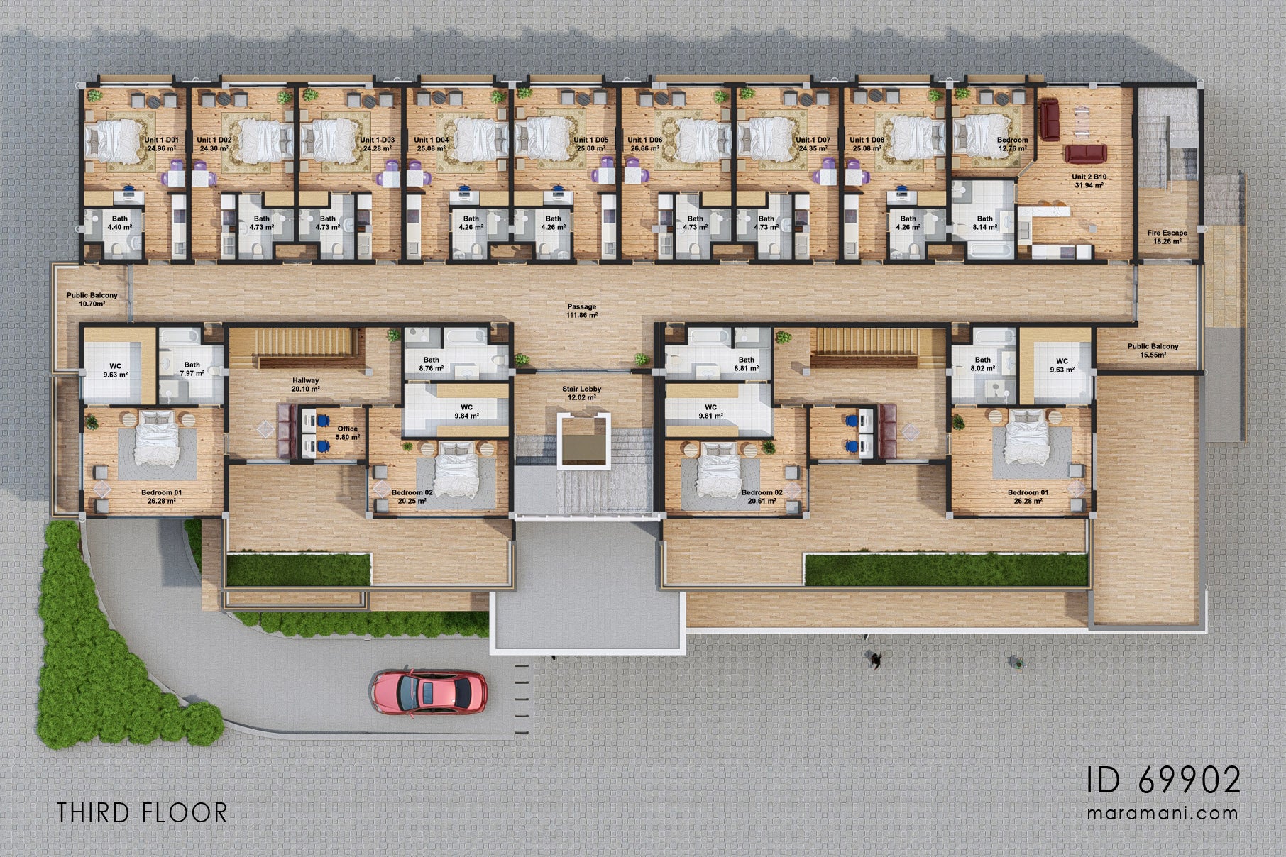 Modern Apartment building design - ID 69902