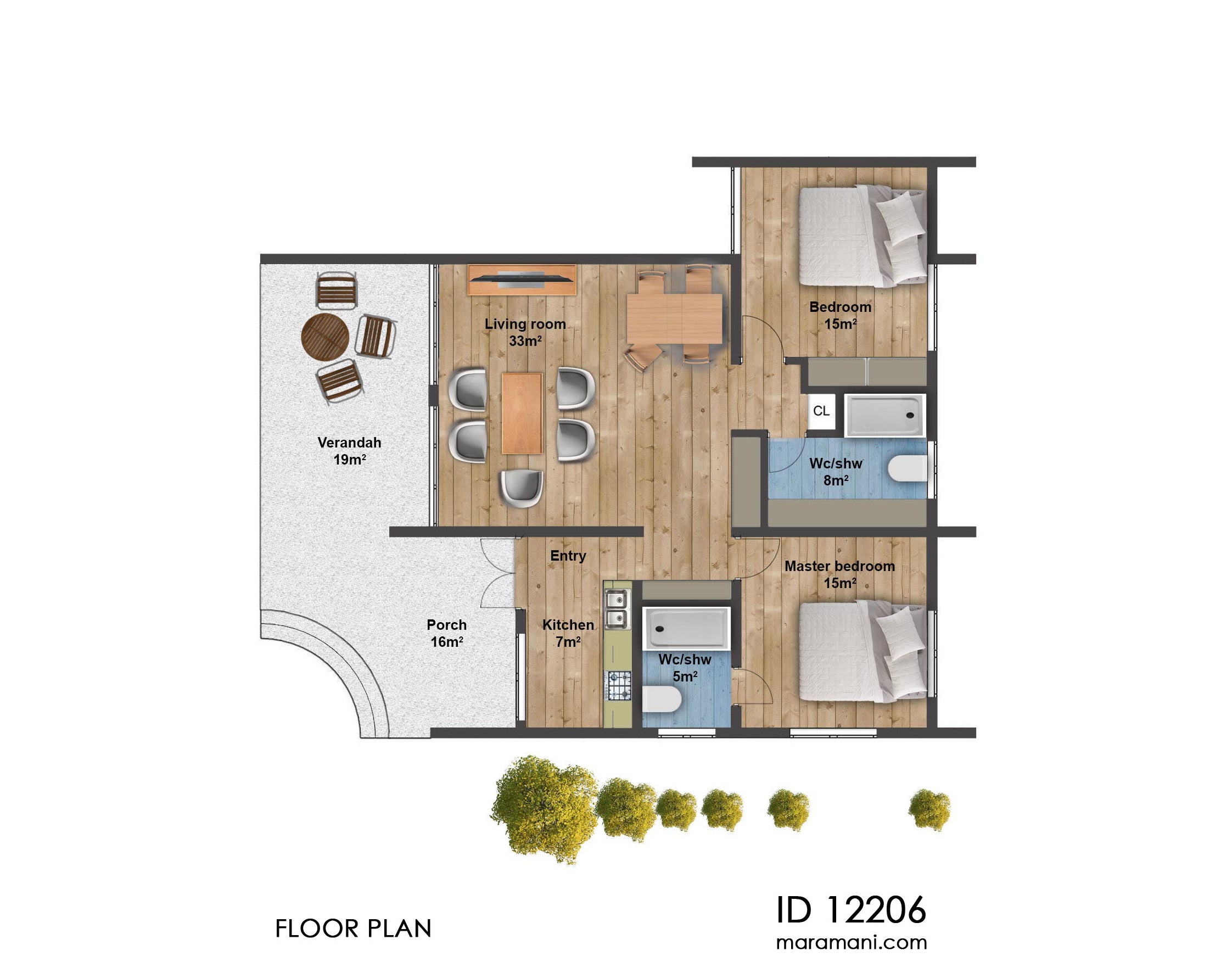 2 Bedroom House Plan - ID 12206
