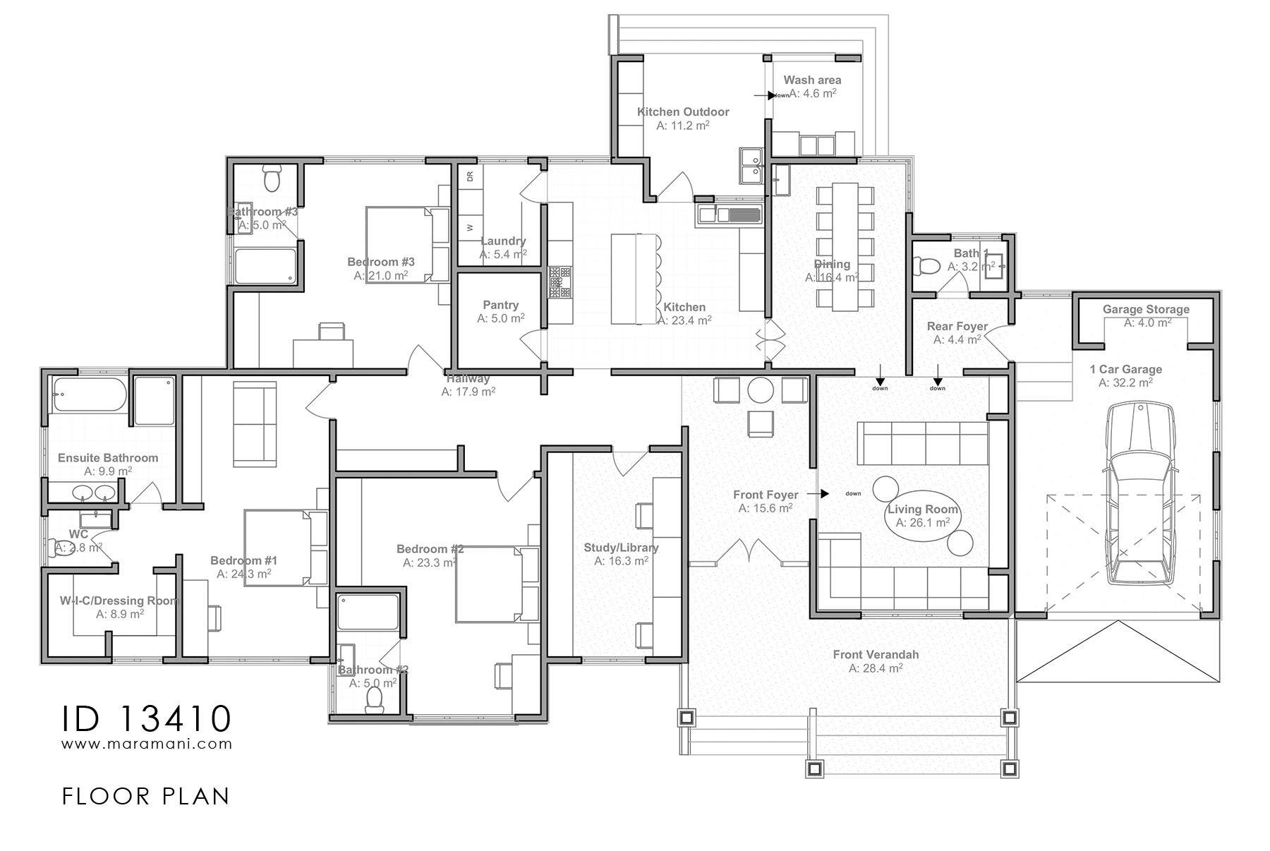 Large 3 bedroom house with garage - ID 13410