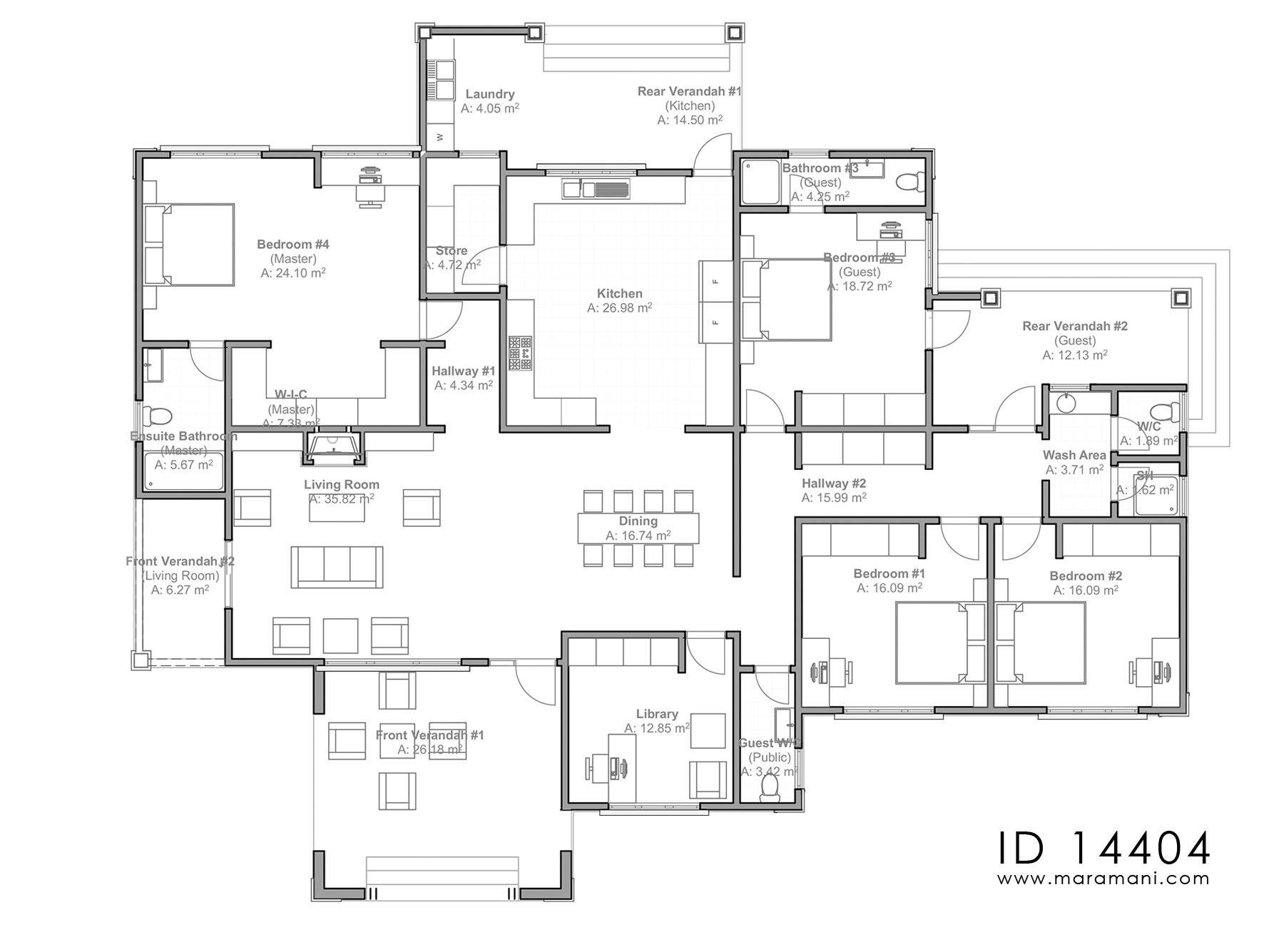 4 Bedroom house plan - ID 14404