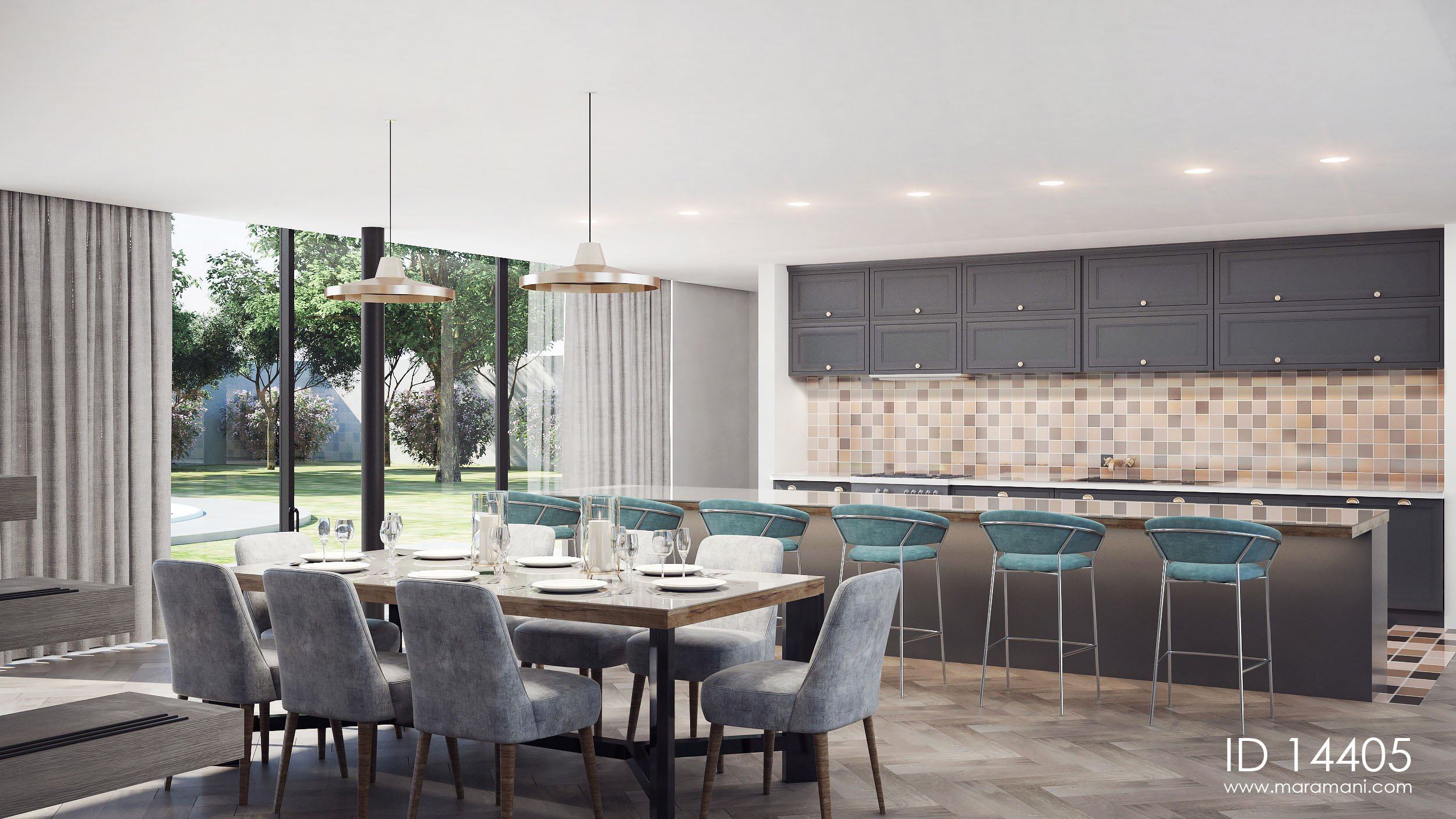 4 Bedroom glass facade house - ID 14405