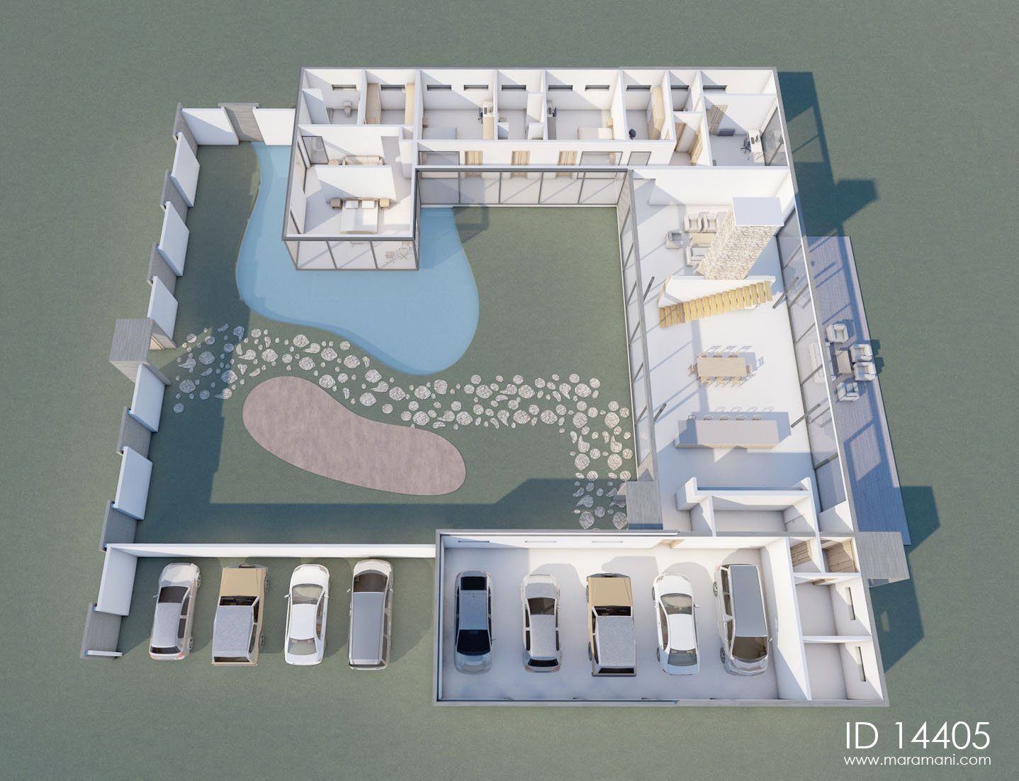 4 Bedroom glass facade house - ID 14405