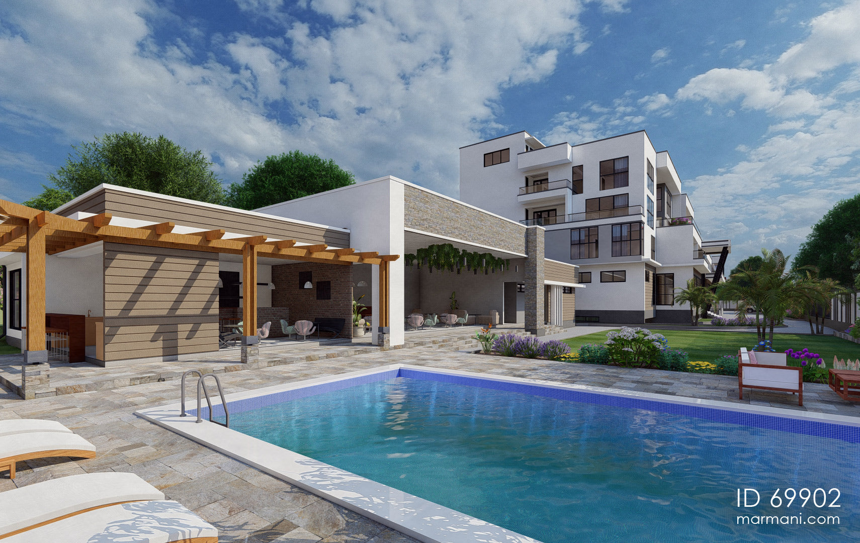 Modern Apartment building design - ID 69902