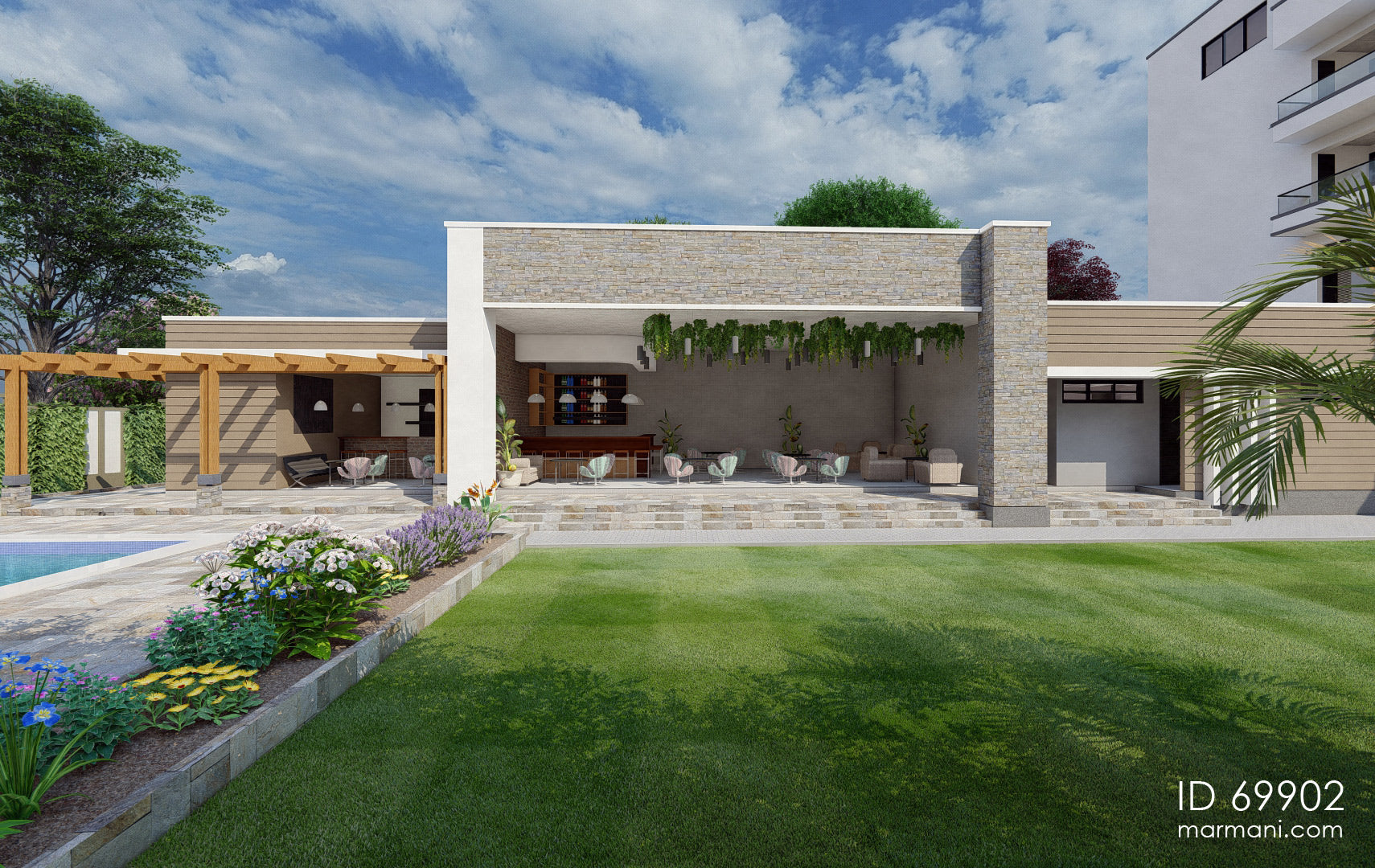 Modern Apartment building design - ID 69902