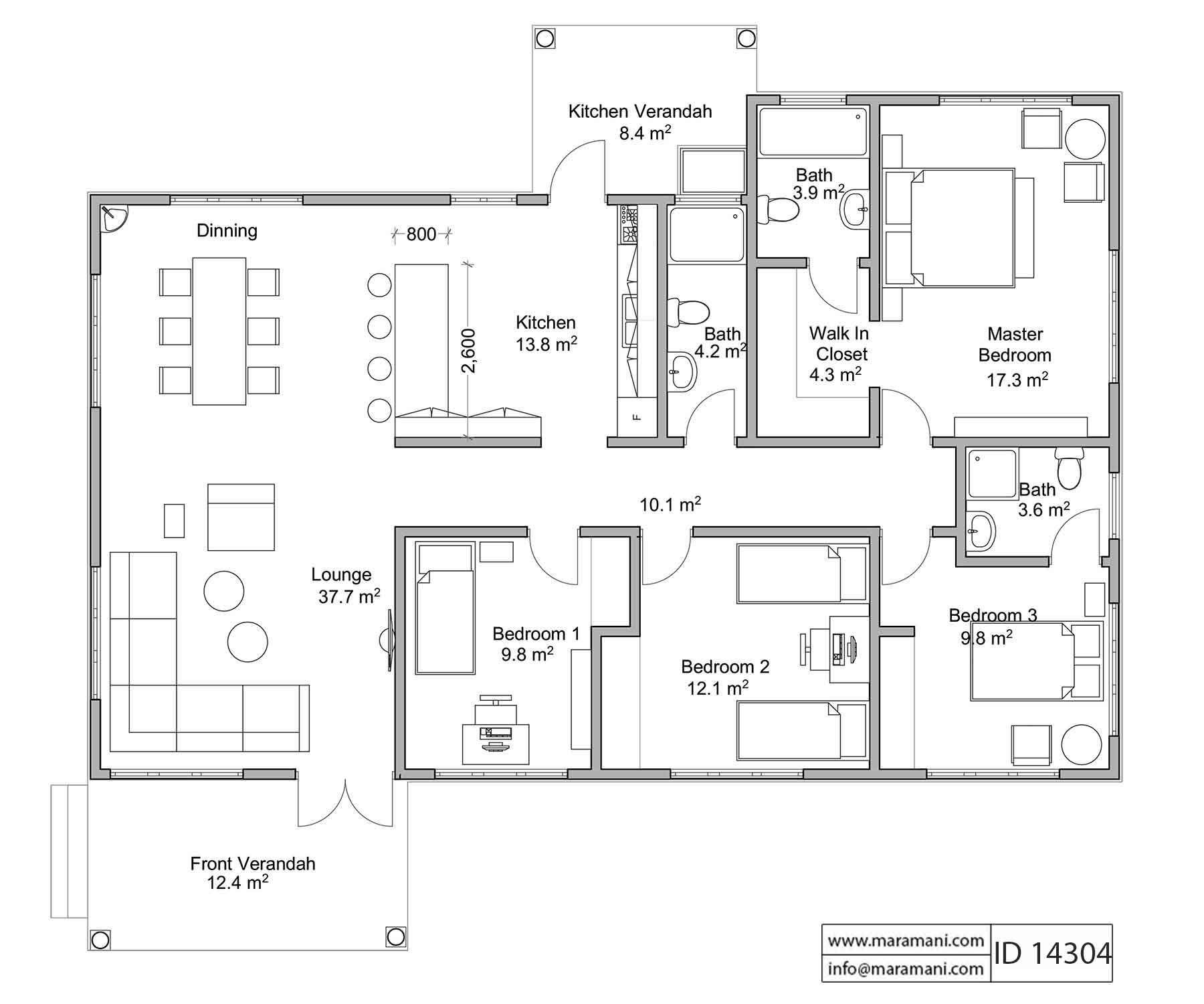 4 Bedroom House Plan - ID 14304