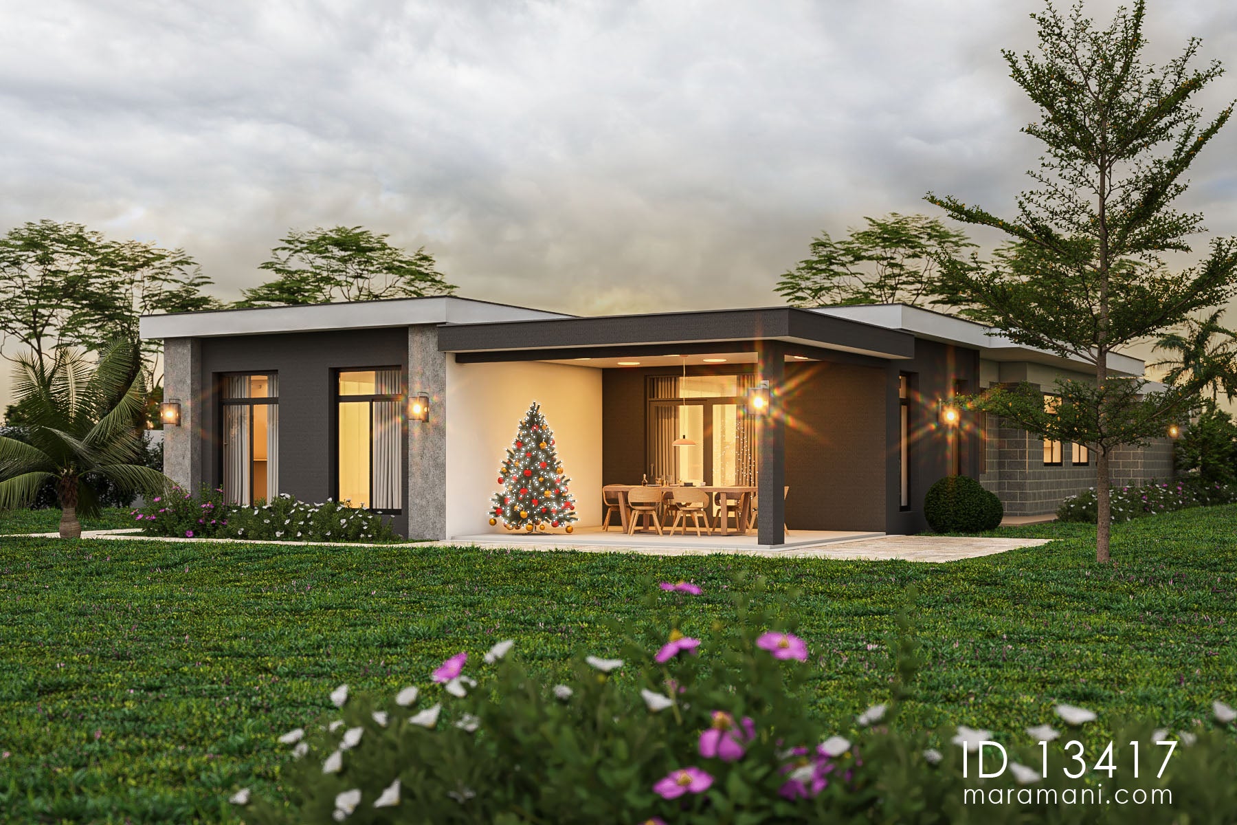 Three bedroom House plan - ID 13417