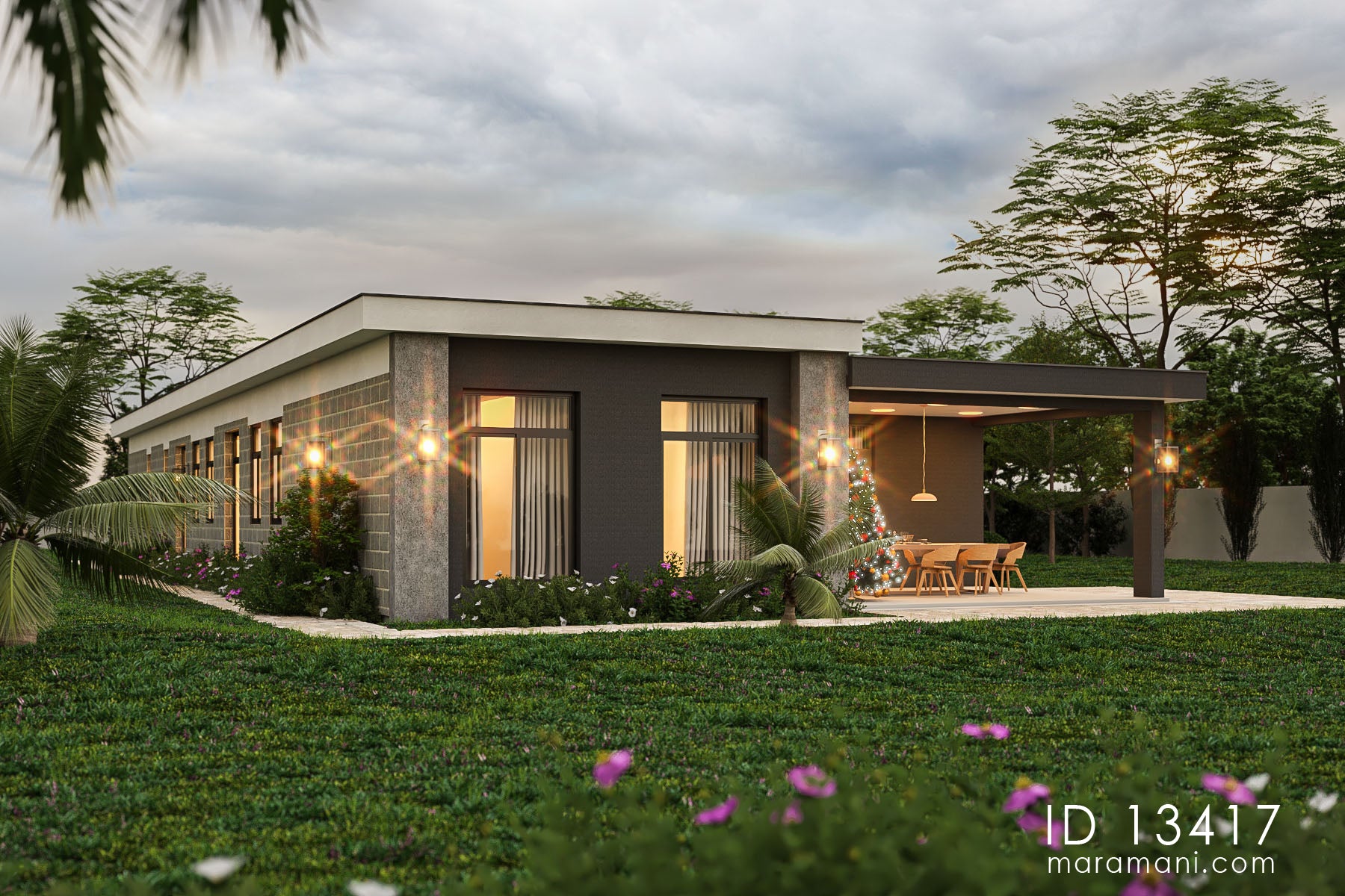 Three bedroom House plan - ID 13417
