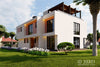 Rear perspective of 3 Bedroom House plan with roof terrace - ID 33301