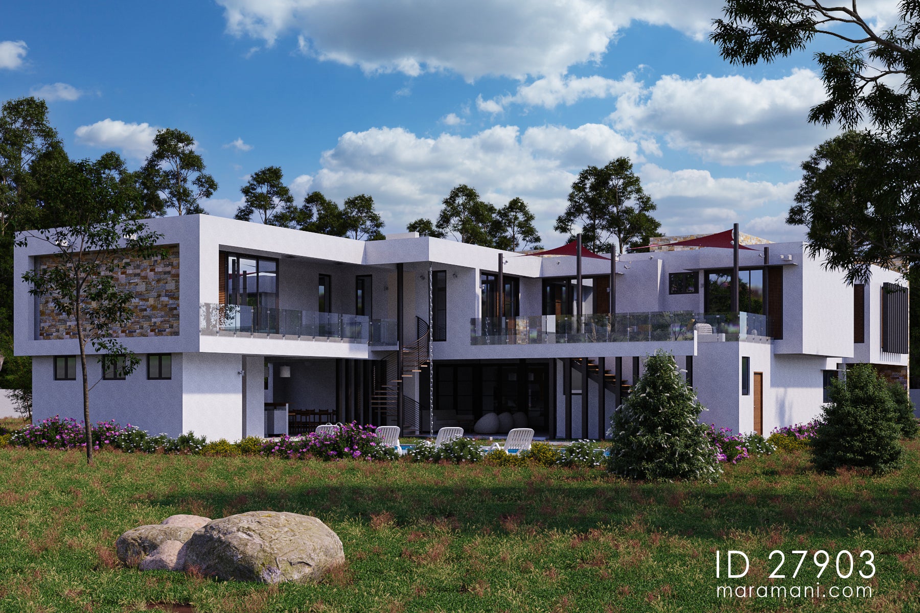 Spacious 7-Bedroom, 2-Story House Plan - ID 27903