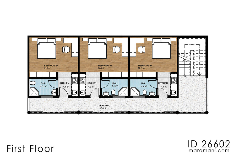 Studio Block Modern Studio Apartment Block Design - ID 26602 - Plan by Maramani