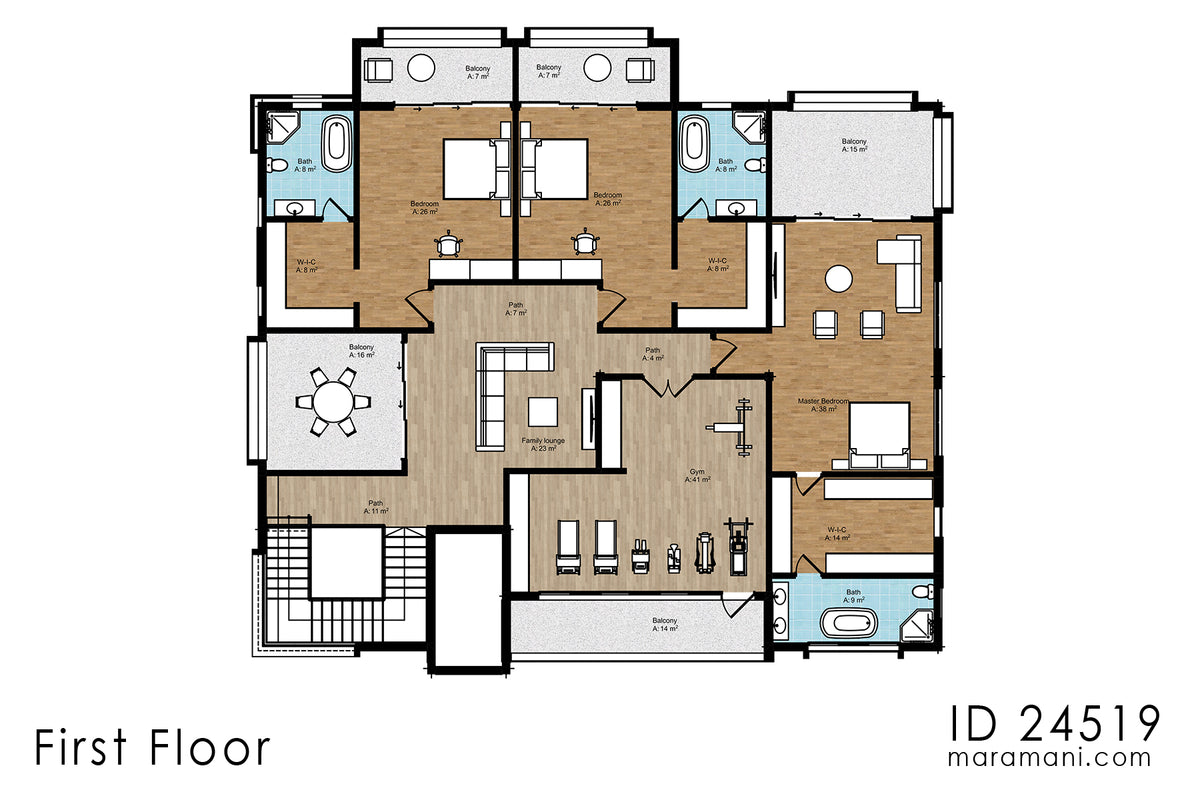 Contemporary 4-bedroom house plan - ID 24519 - Maramani.com