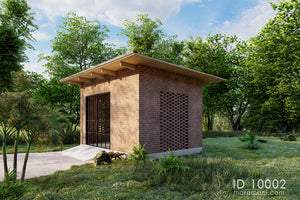 Generator shed plan ID 10002 – front elevation