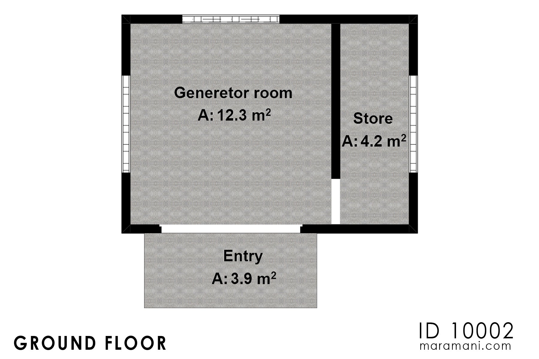 Floor plan of generator shed plan ID 10002 