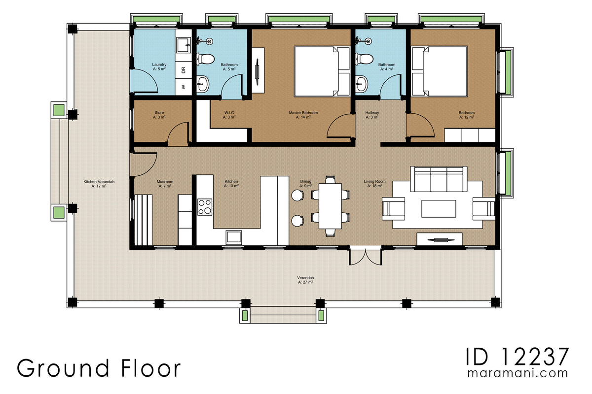 Spacious and Functional Single-Story Family Home Plan - ID 12237 - By ...